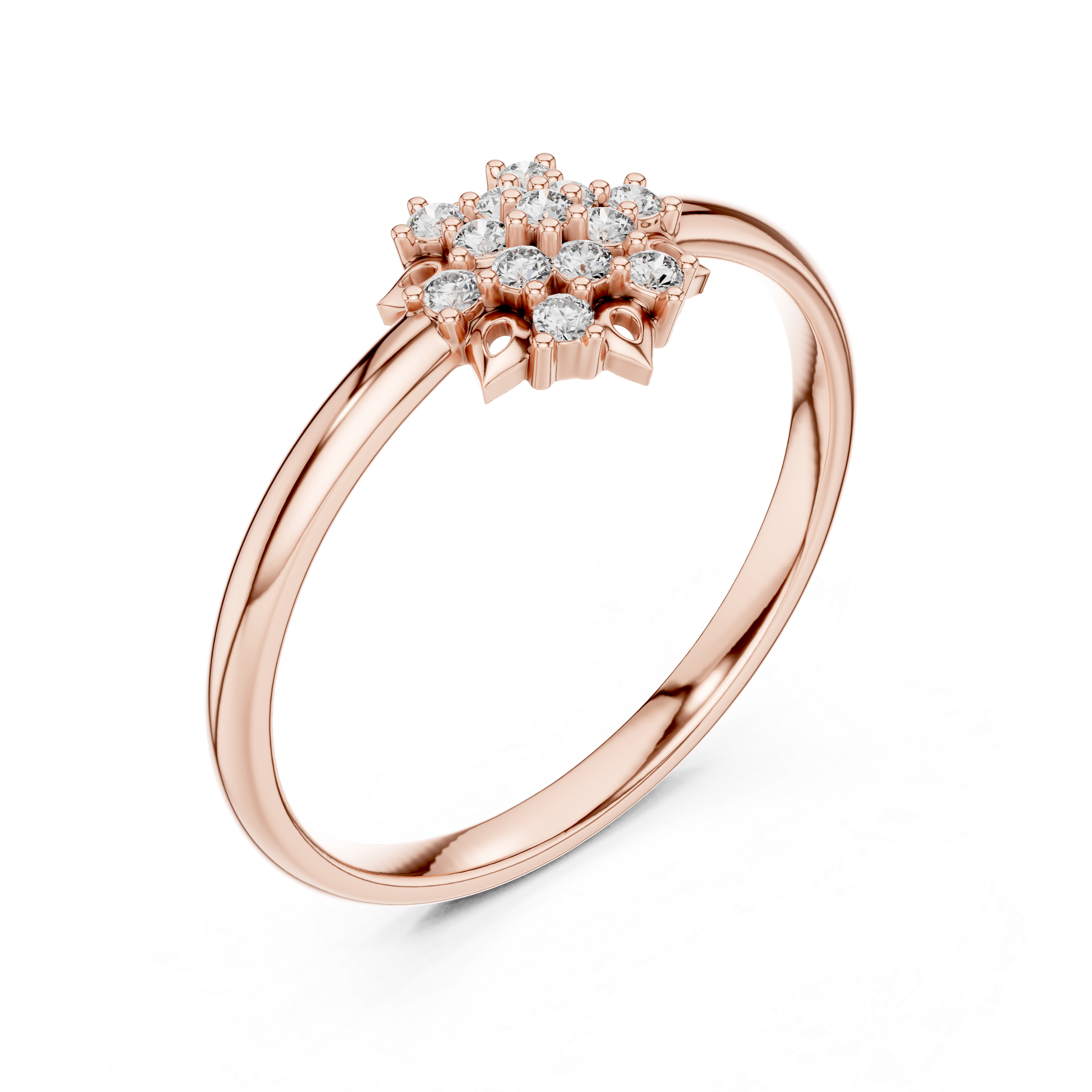 Stylish twisted gold ring with sparkling diamond accents.