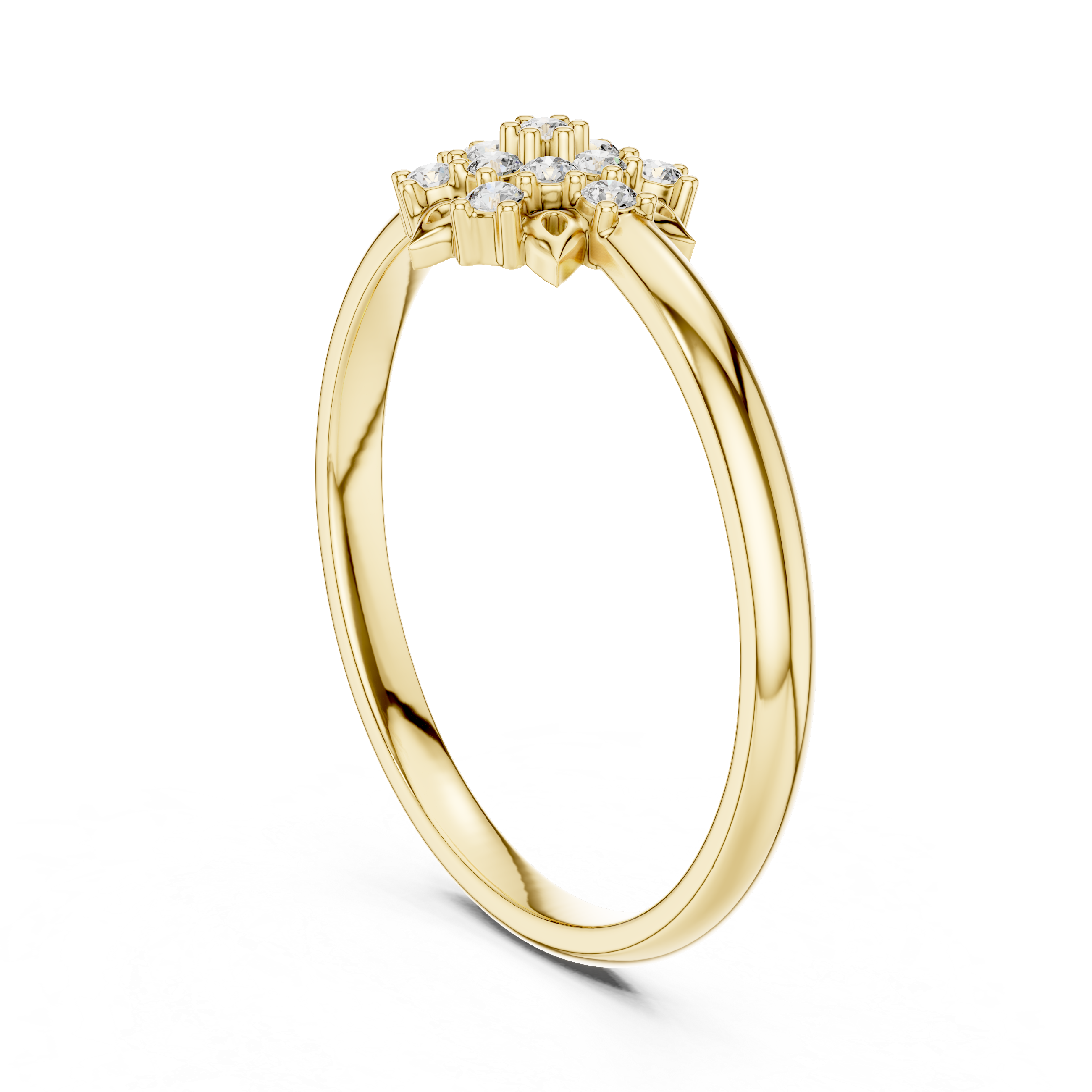 Small gold hoop earrings with subtle diamond accents.