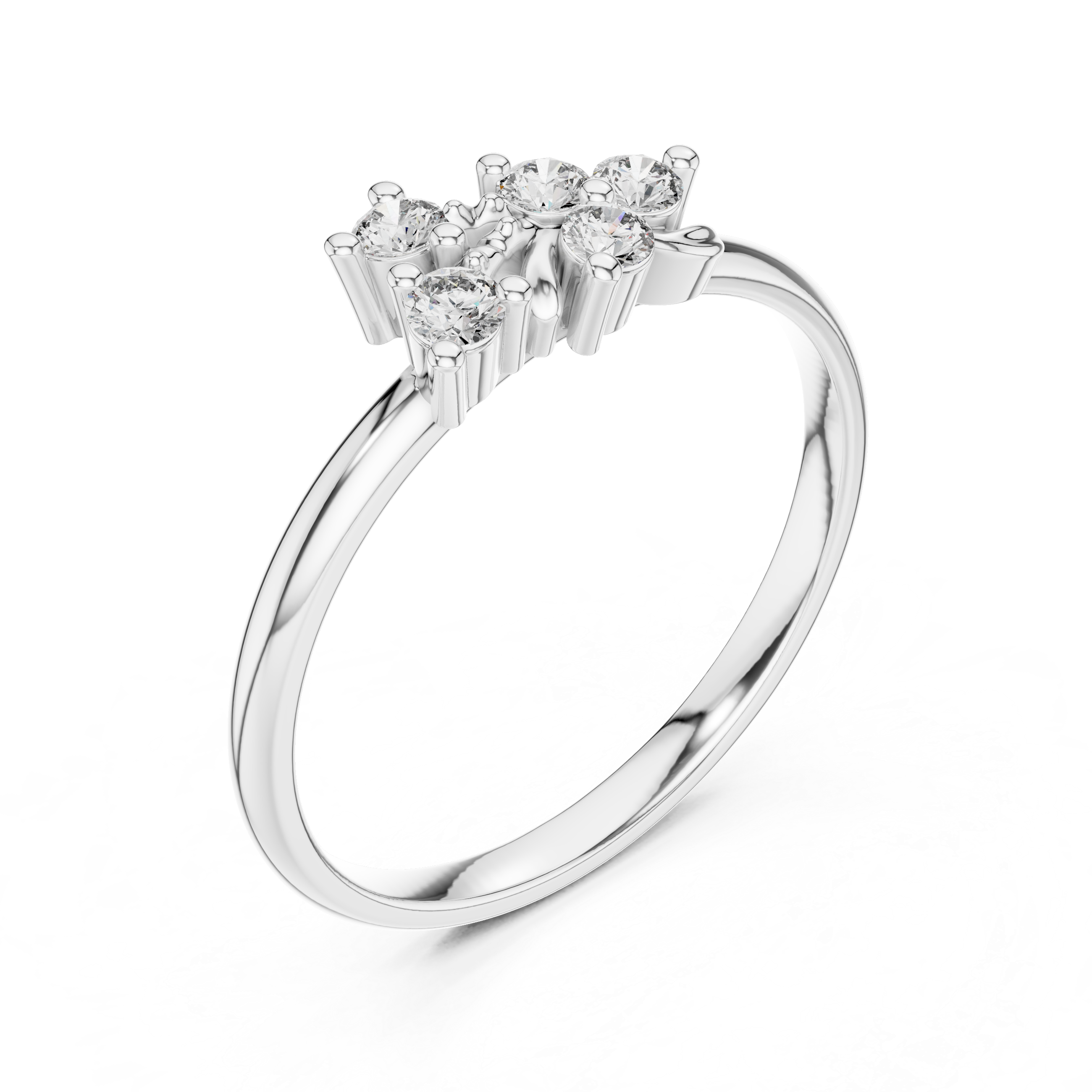 Diamond brooch with stylish geometric arrangement.
