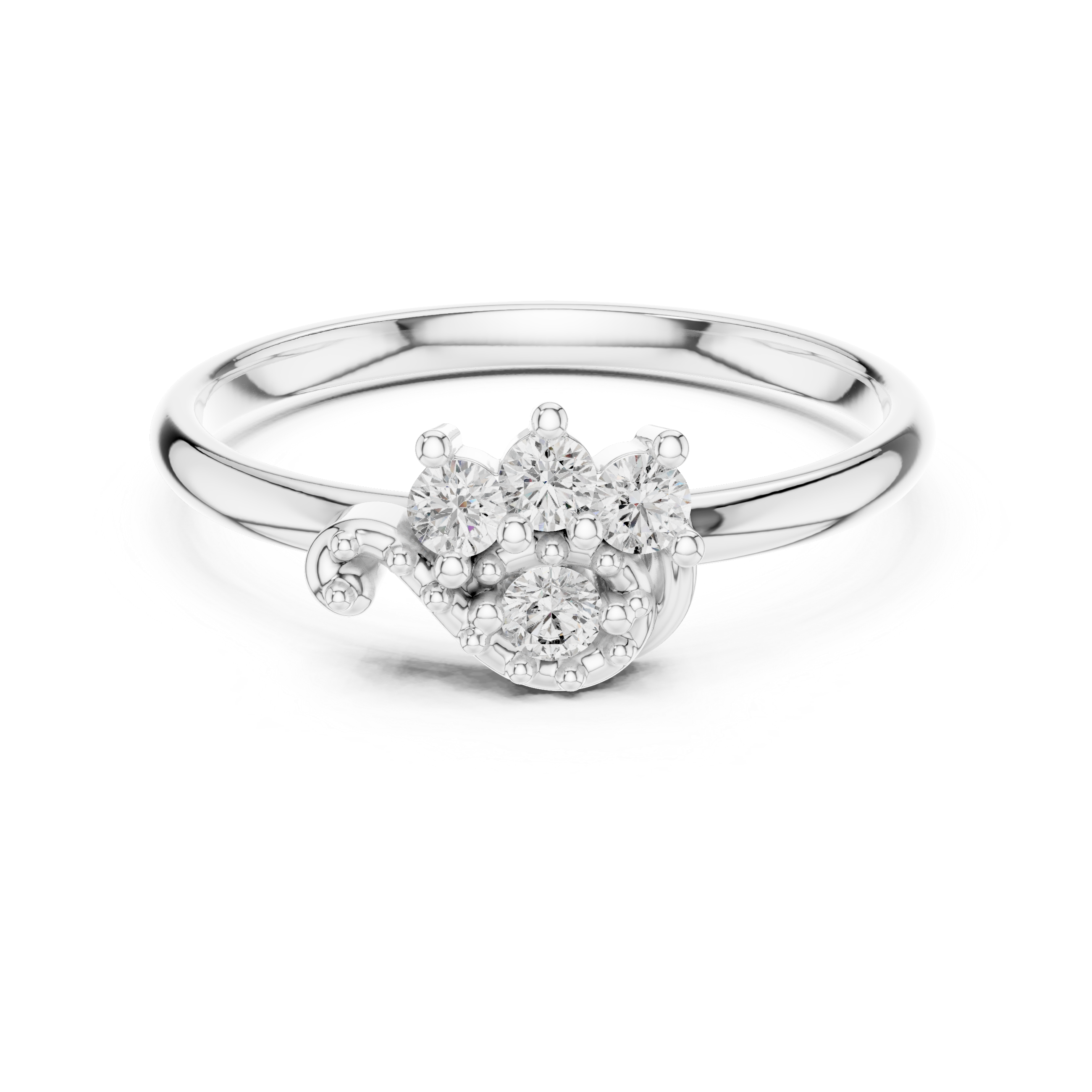 Multi-stone fashion ring with decorative colorful layout.