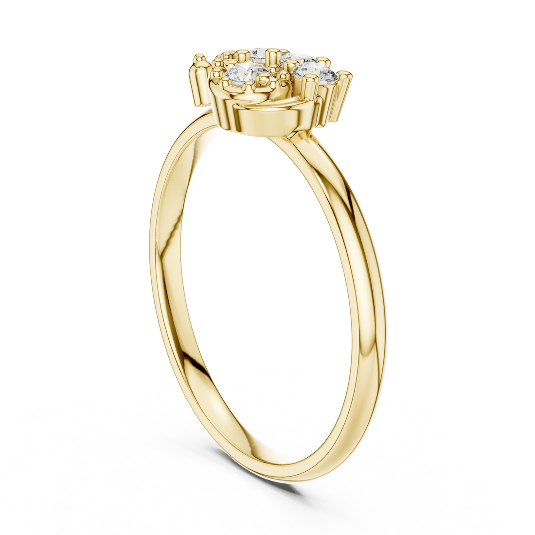 Sculptural ring with artistic modern structure.