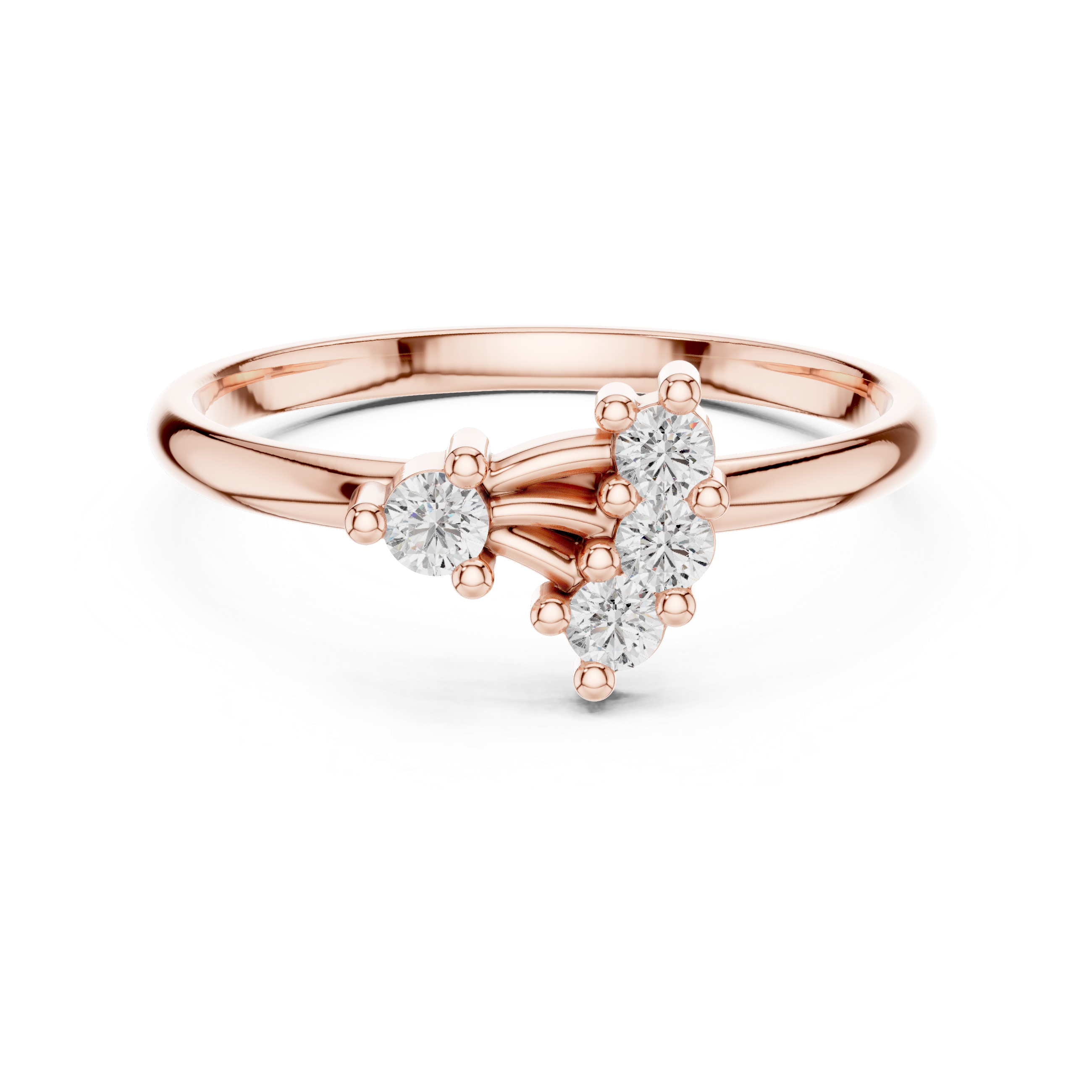 Diamond ear climber earrings with curved elegance.