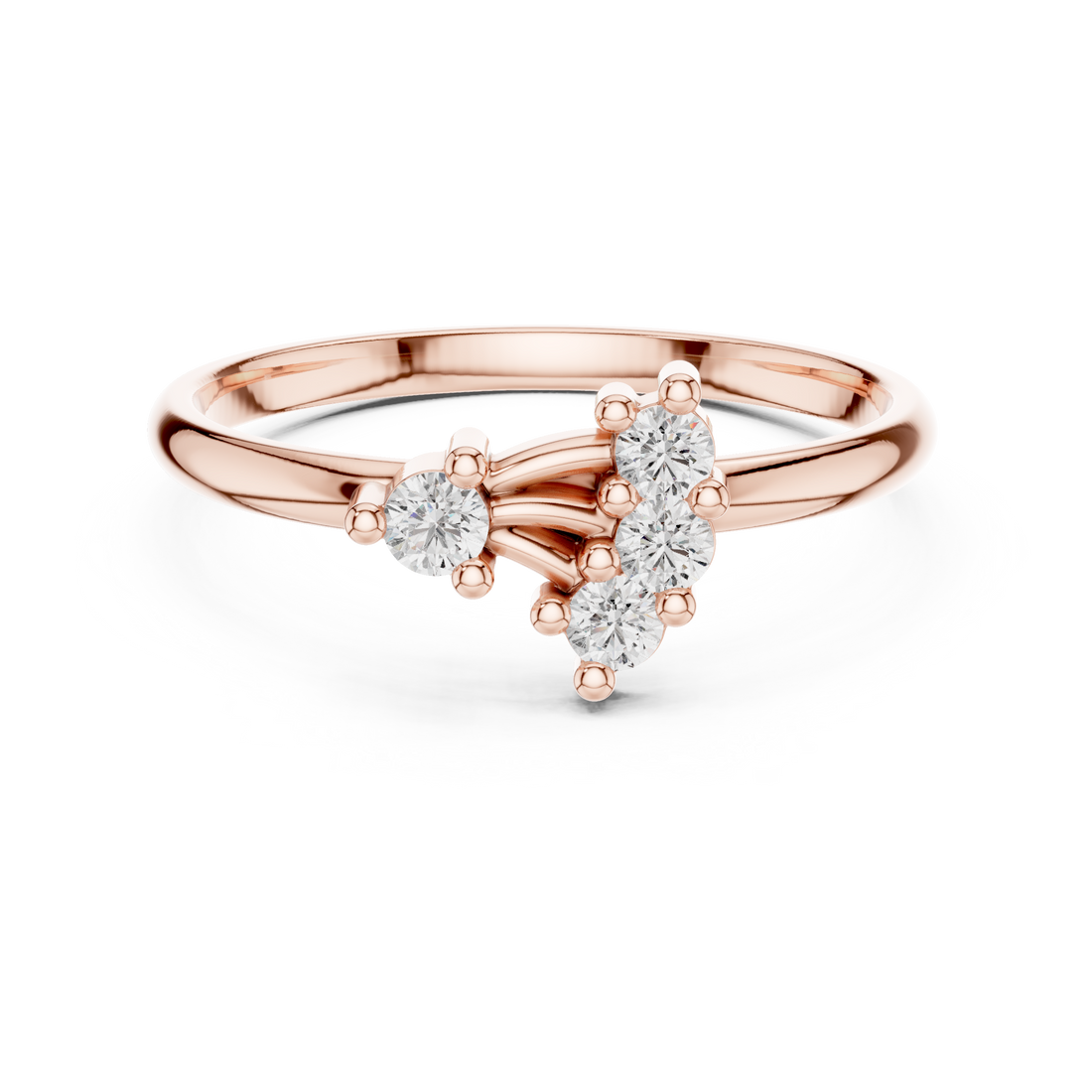 Diamond ear climber earrings with curved elegance.