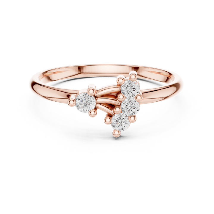 Diamond ear climber earrings with curved elegance.