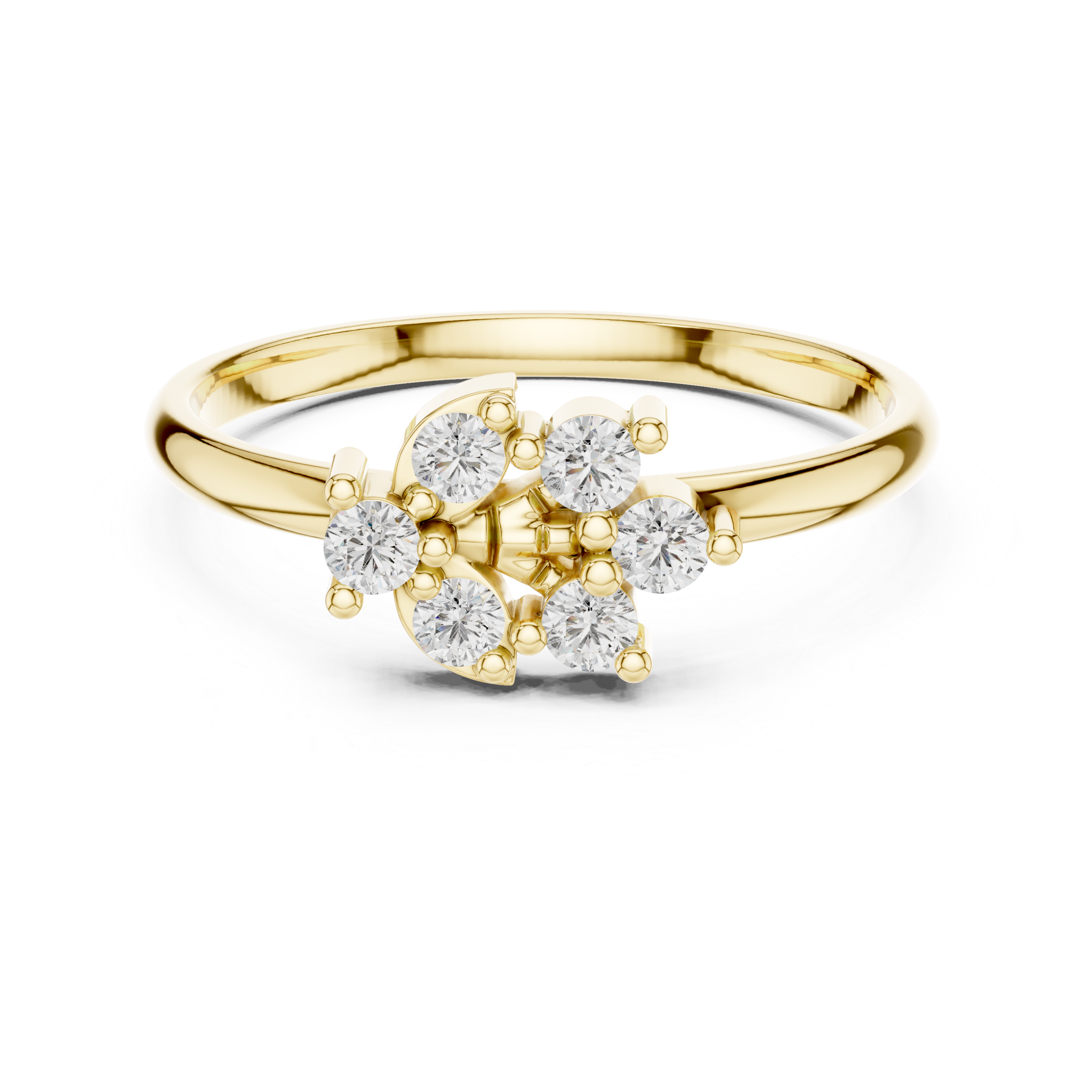 Stackable gold rings with thin polished bands.
