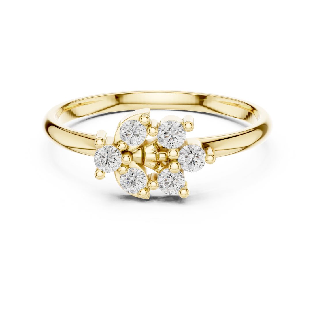 Stackable gold rings with thin polished bands.