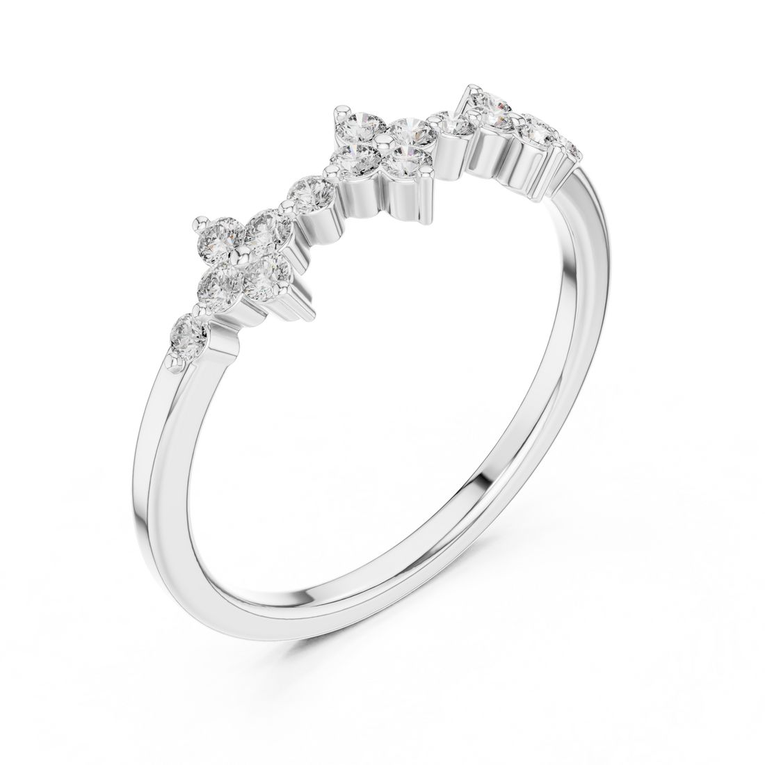 Diamond choker necklace with shimmering stones.