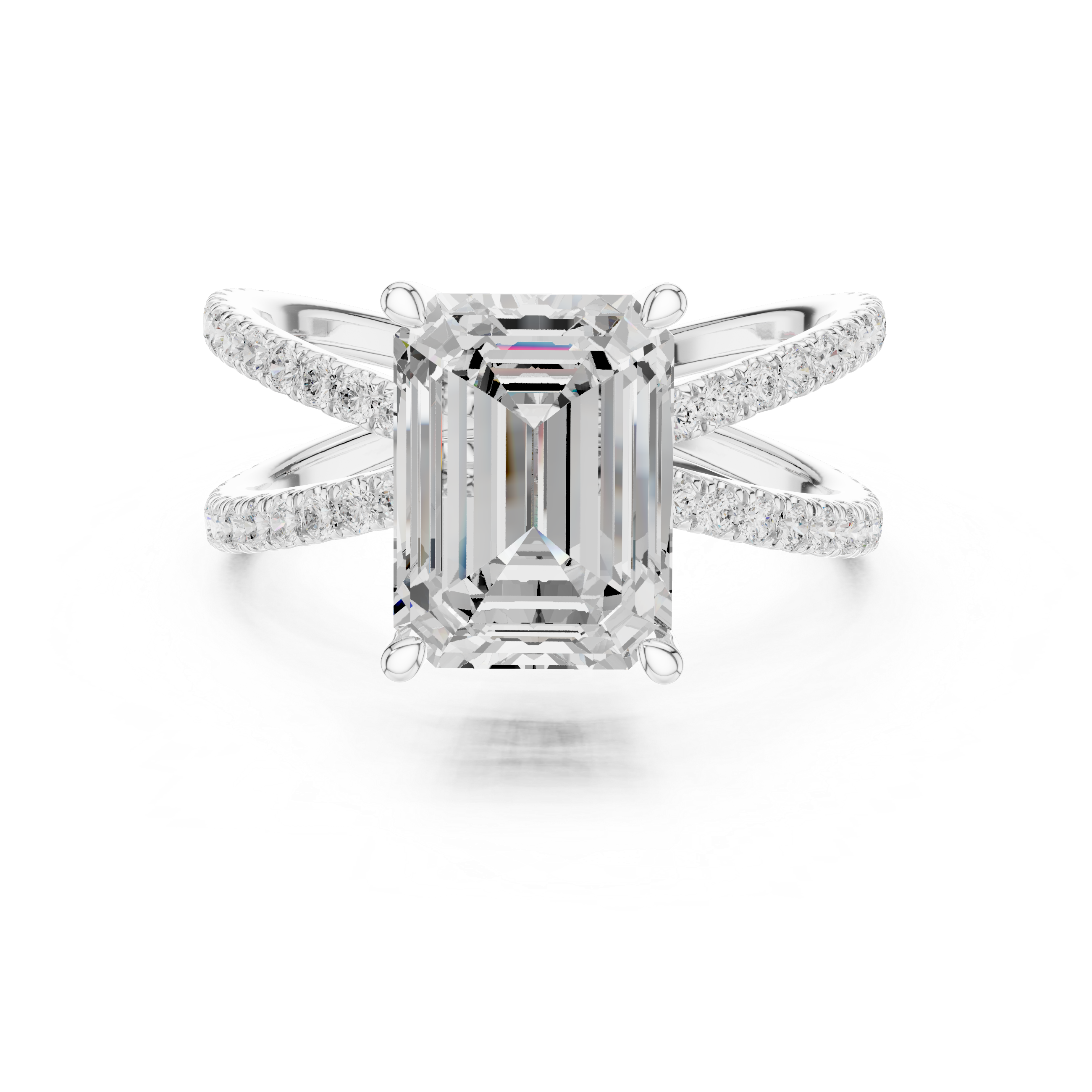 Designer luxury ring with bold modern structure.