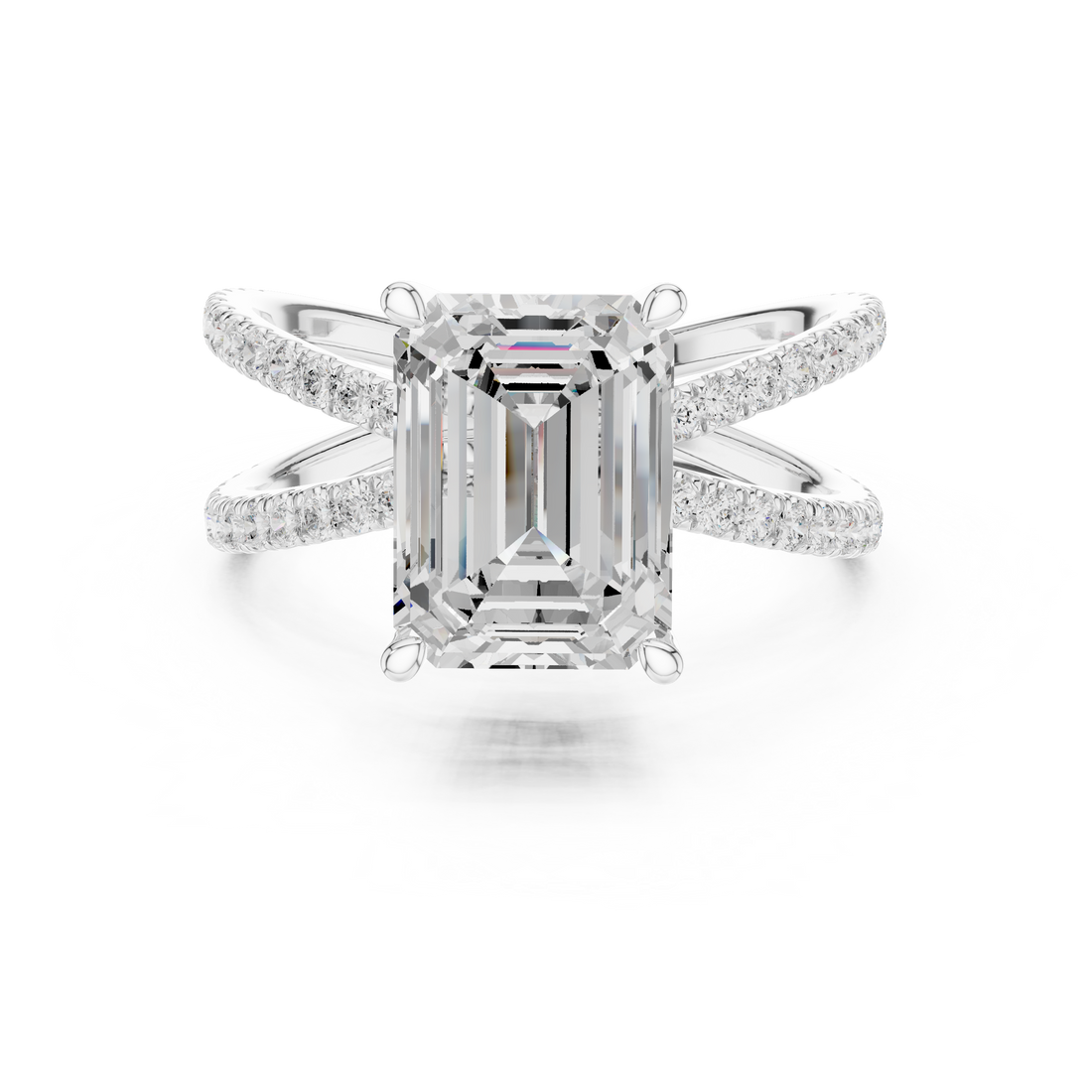 Designer luxury ring with bold modern structure.