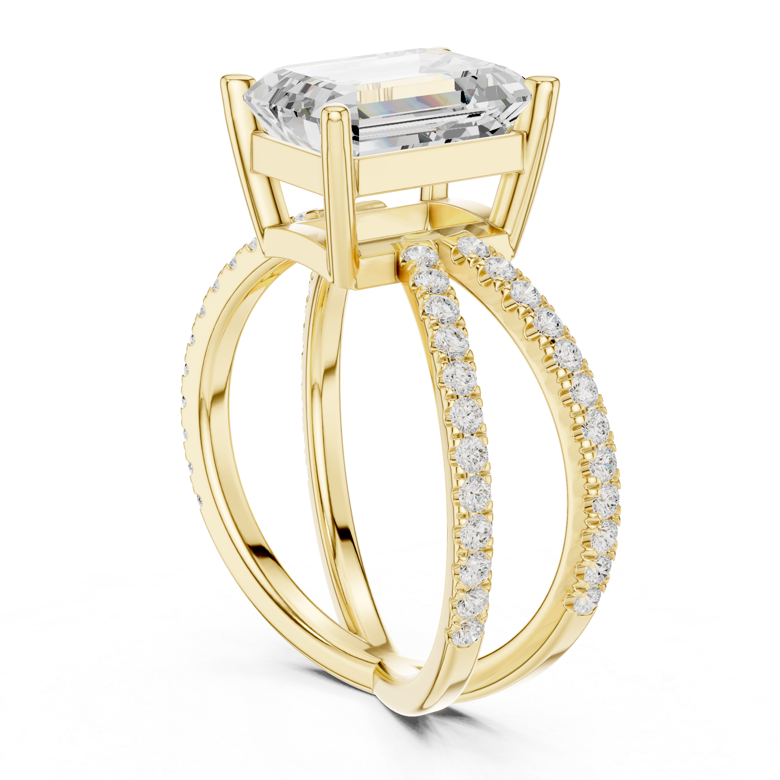 Small diamond earrings with brilliant sparkle.
