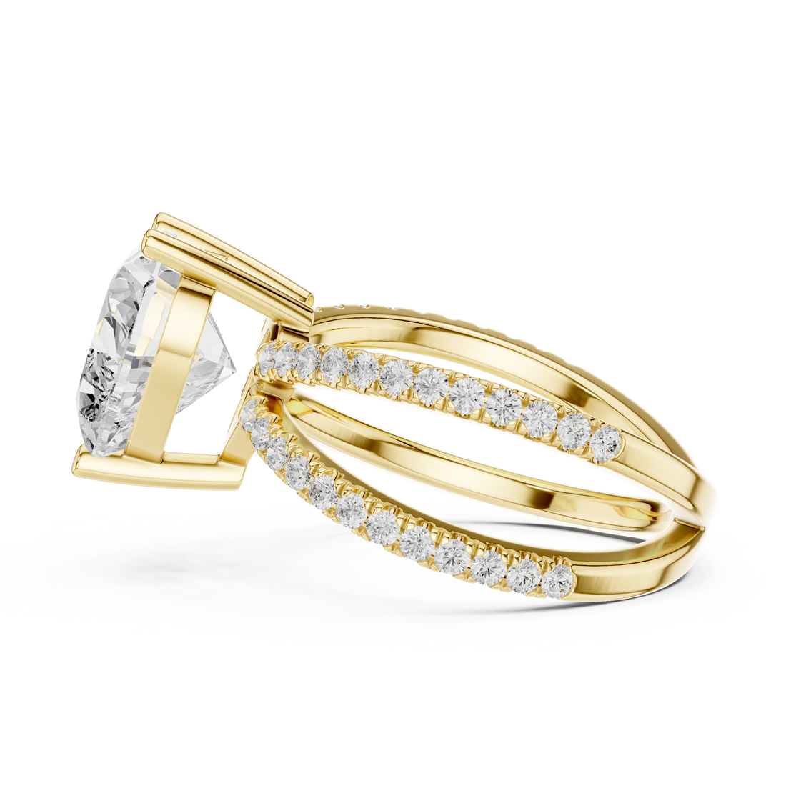 Floral pattern ring with carved detailing.
