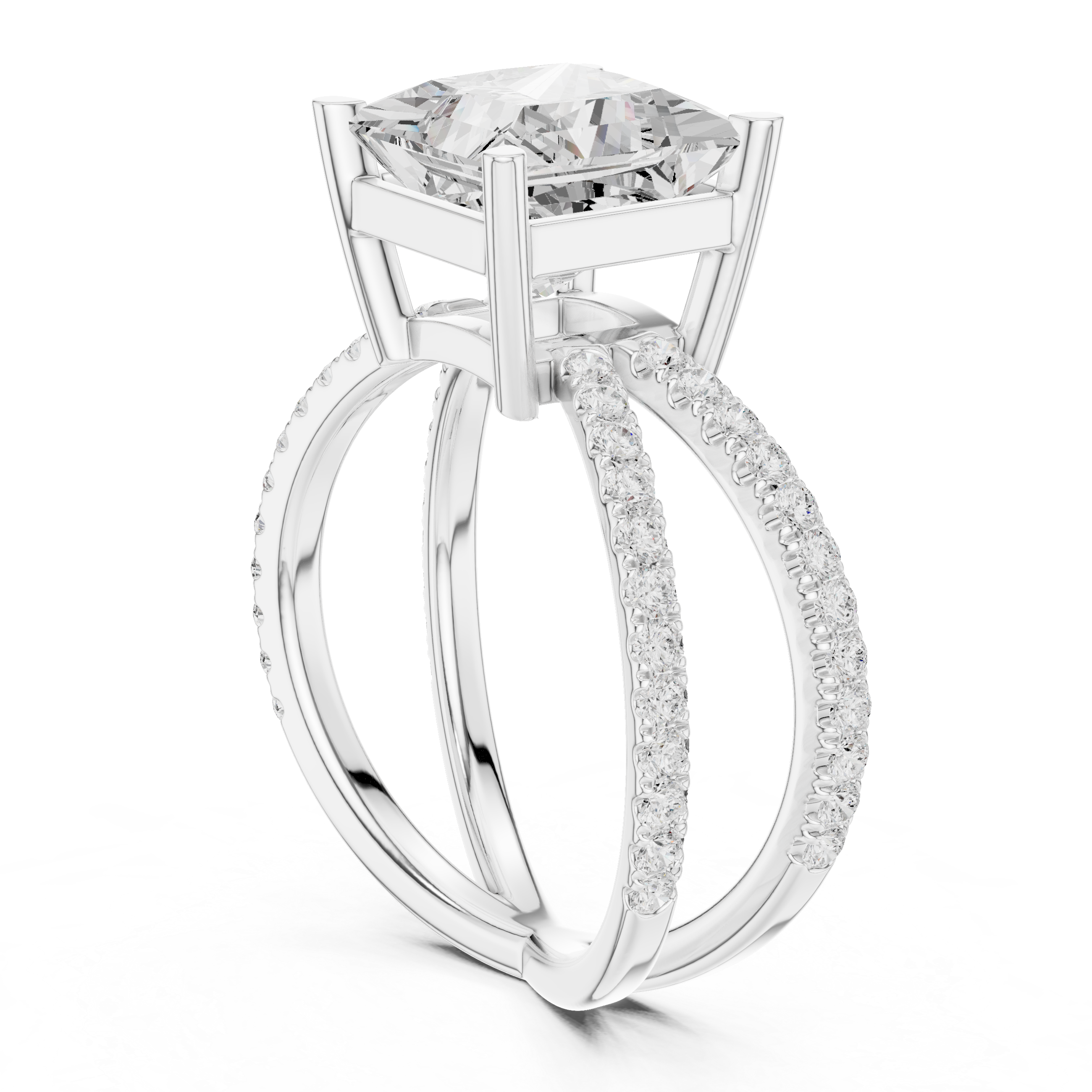 Diamond hoop earrings with brilliant shine.