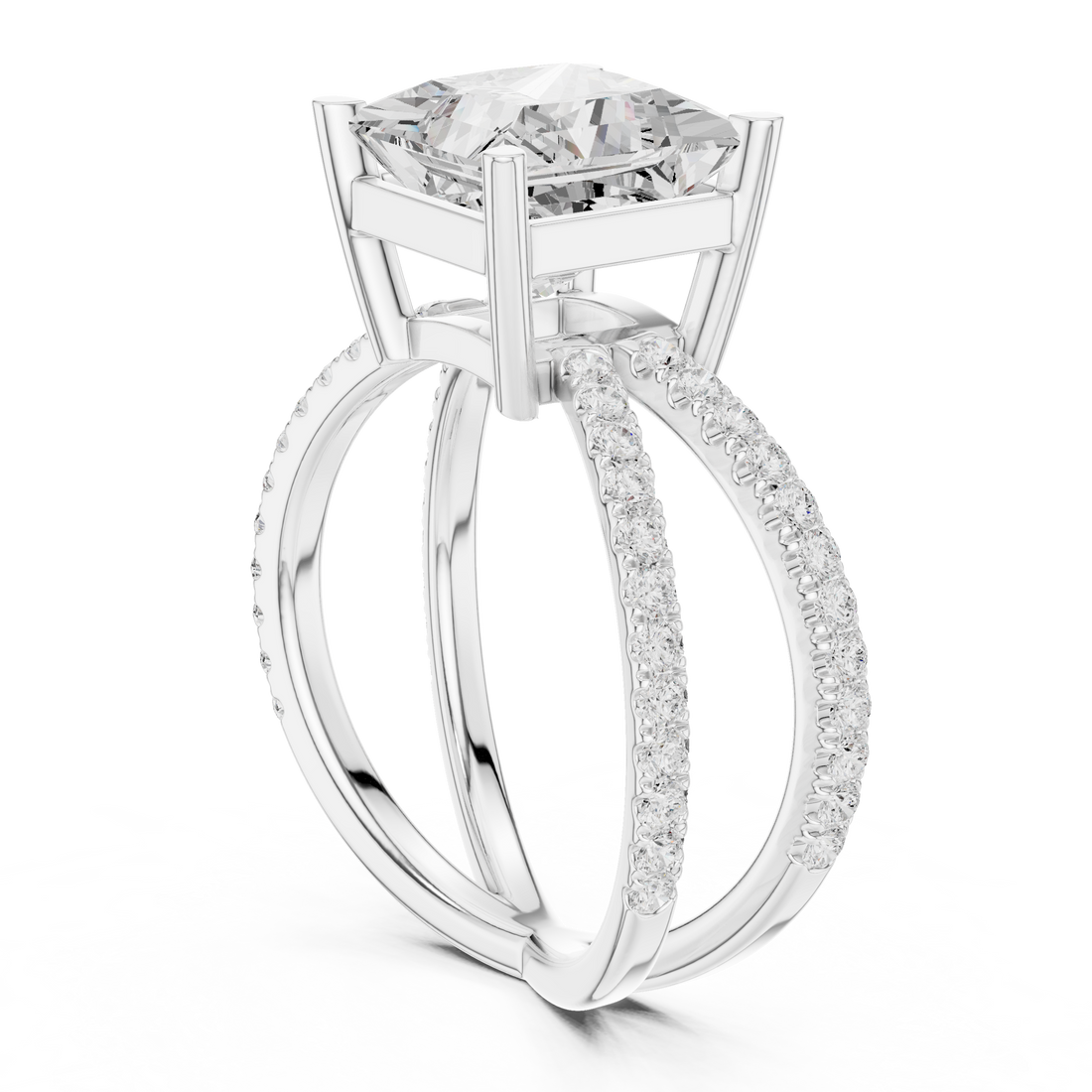 Diamond hoop earrings with brilliant shine.