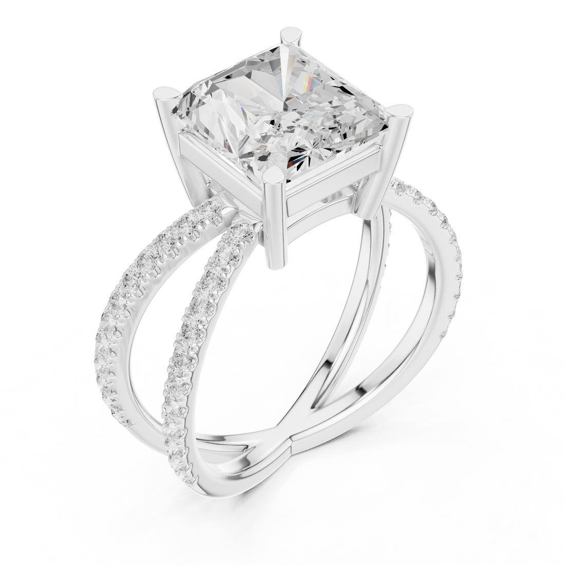 Premium cluster diamond stud earrings set in white gold with brilliant shine suitable for formal wear.