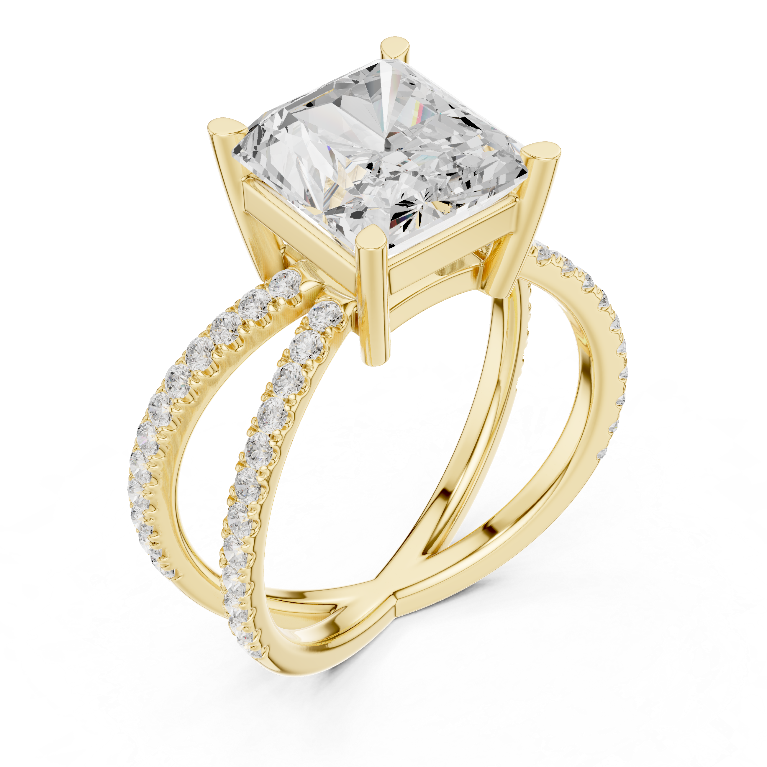 Classic circle diamond pendant necklace designed with lab-grown diamonds set in polished yellow gold.
