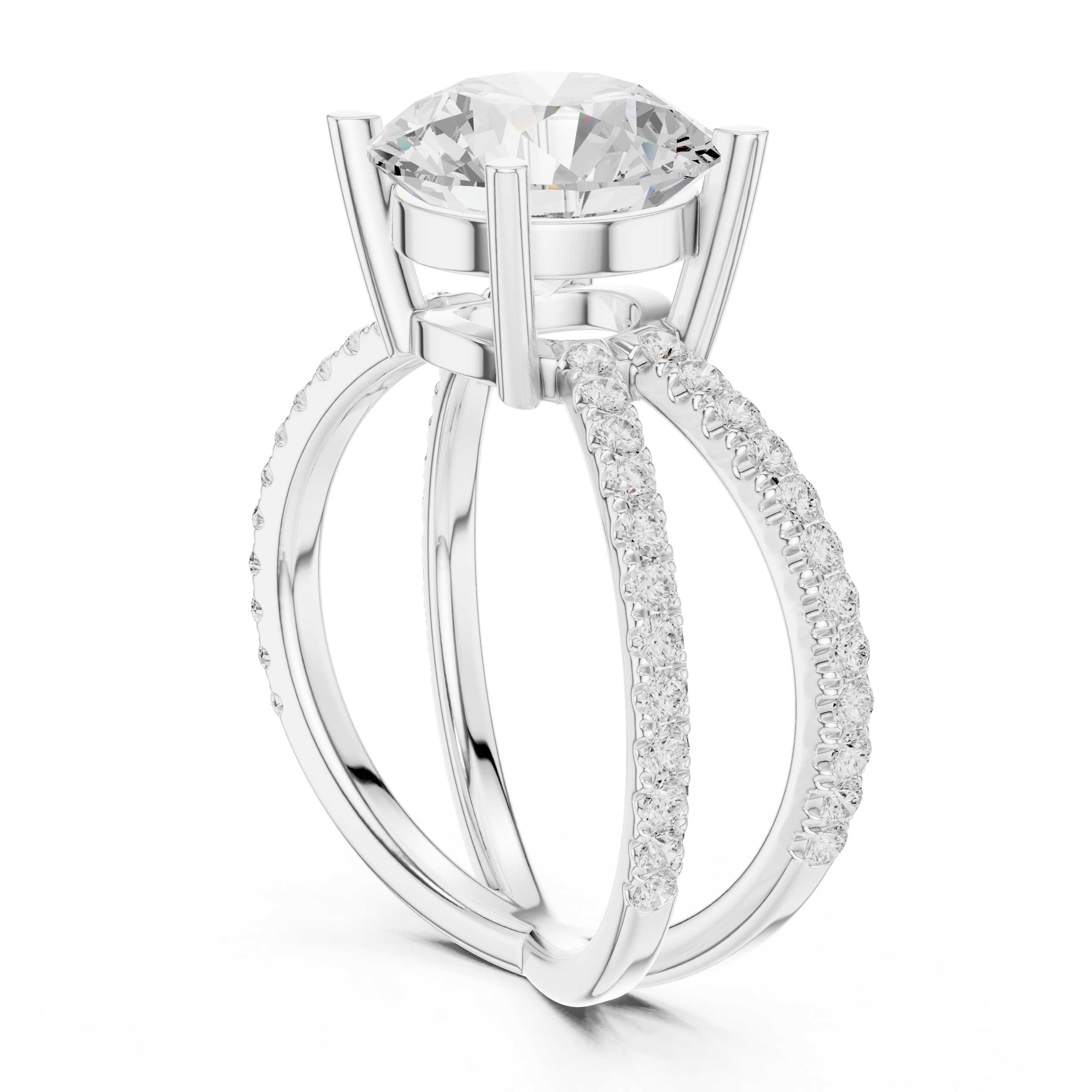 Sophisticated CZ diamond solitaire ring designed in gold plating with a polished band and elegant finish.