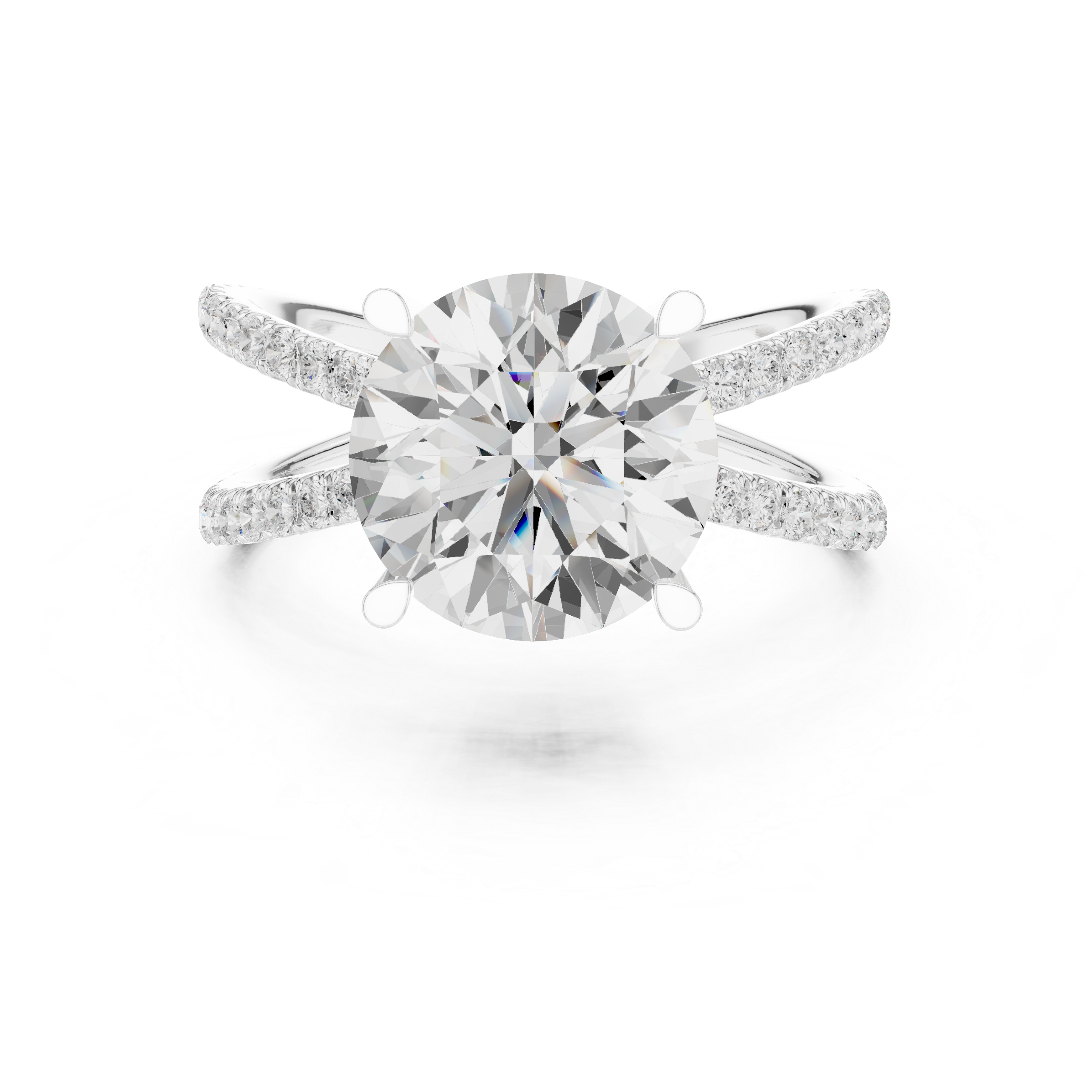 Sparkling cluster CZ diamond ring crafted in yellow gold finish with multiple stones arranged beautifully.