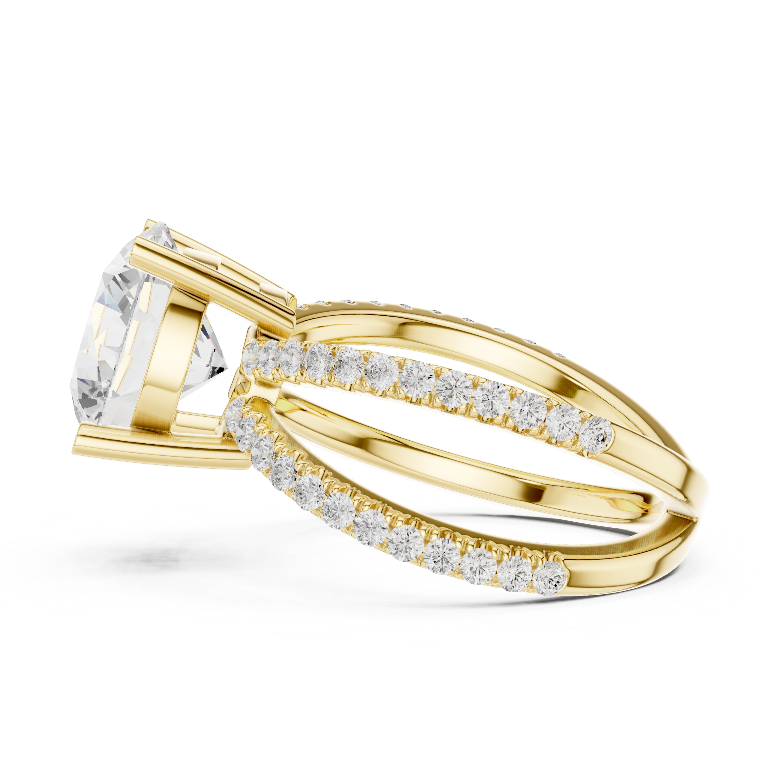 Classic CZ diamond hoop earrings designed in rose gold finish for stylish modern fashion.