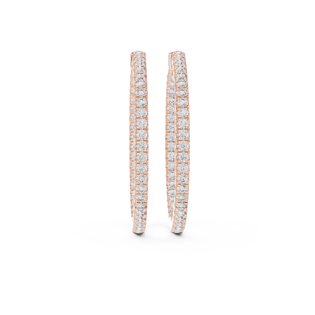 Round Brilliant Diamond Full Eternity Pavé Inside Out Hoop Earrings