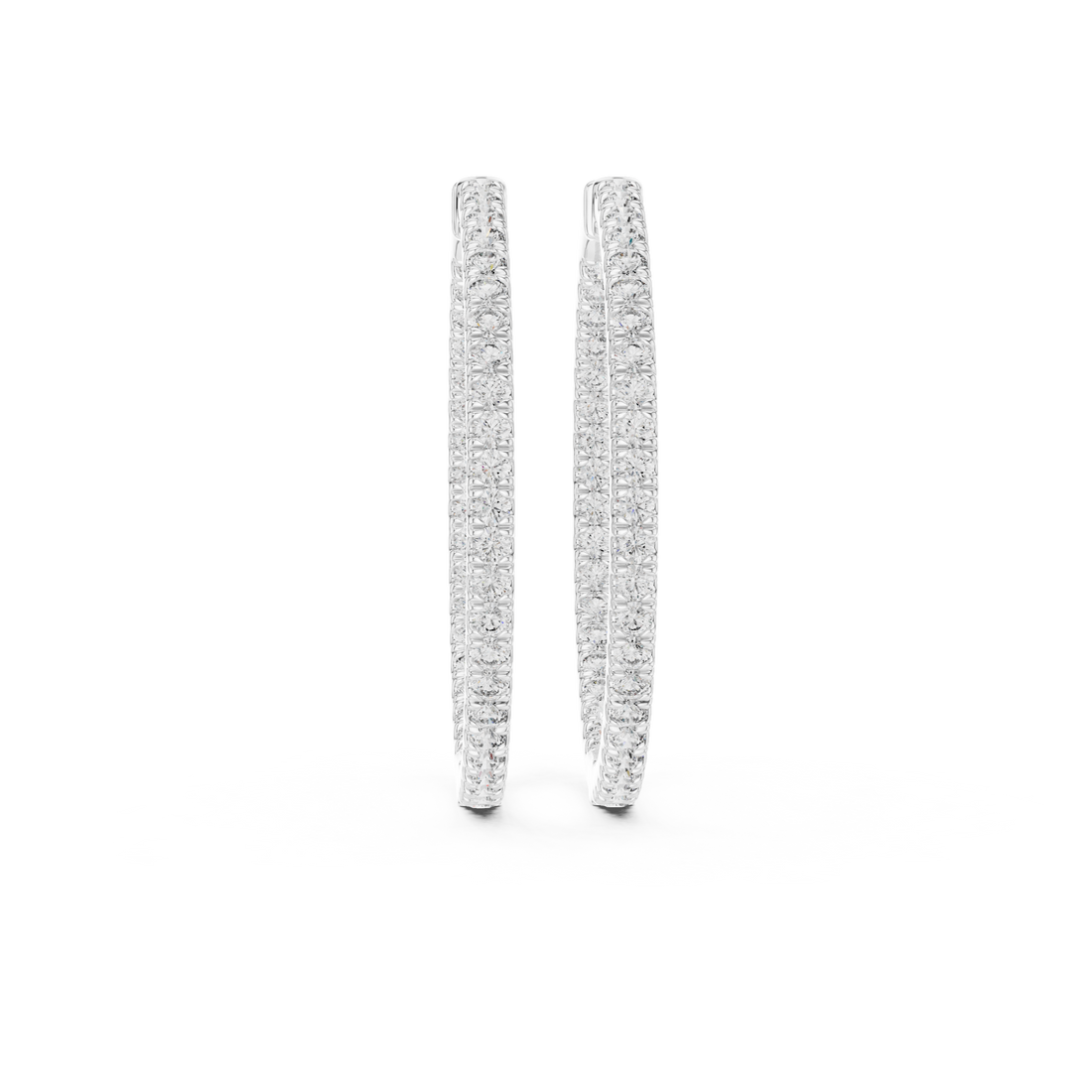 Round Brilliant Diamond Full Eternity Pavé Inside Out Hoop Earrings
