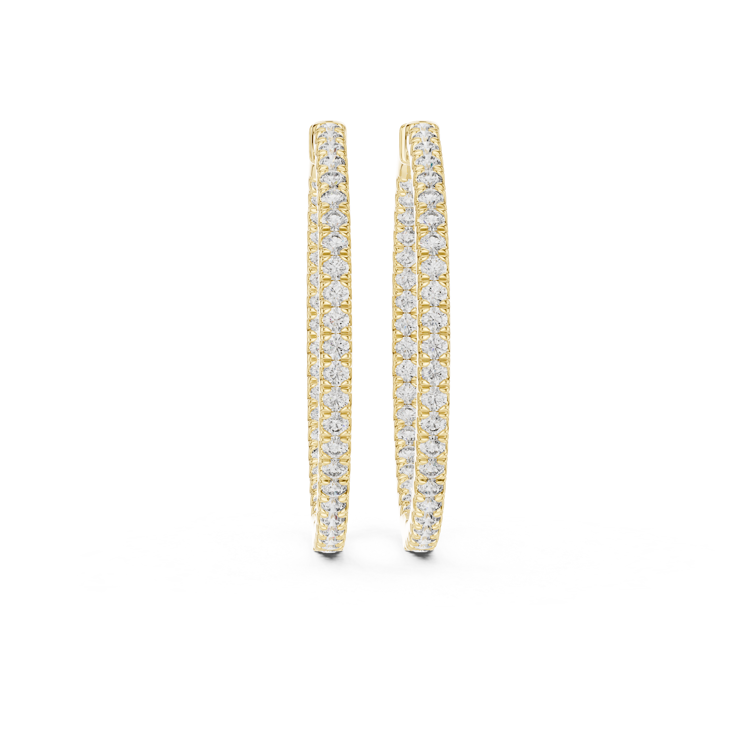 Round Brilliant Diamond Full Eternity Pavé Inside Out Hoop Earrings