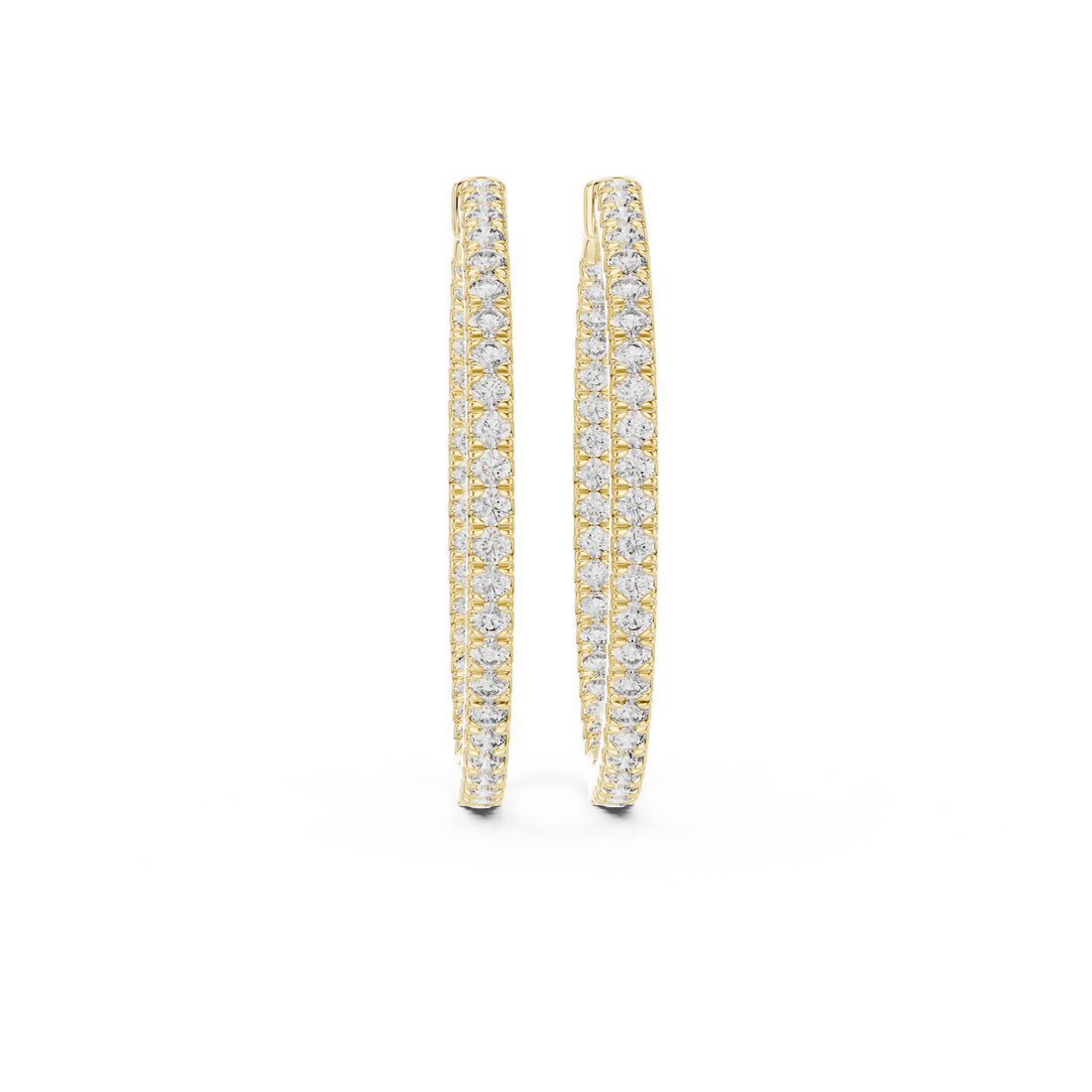 Round Brilliant Diamond Full Eternity Pavé Inside Out Hoop Earrings
