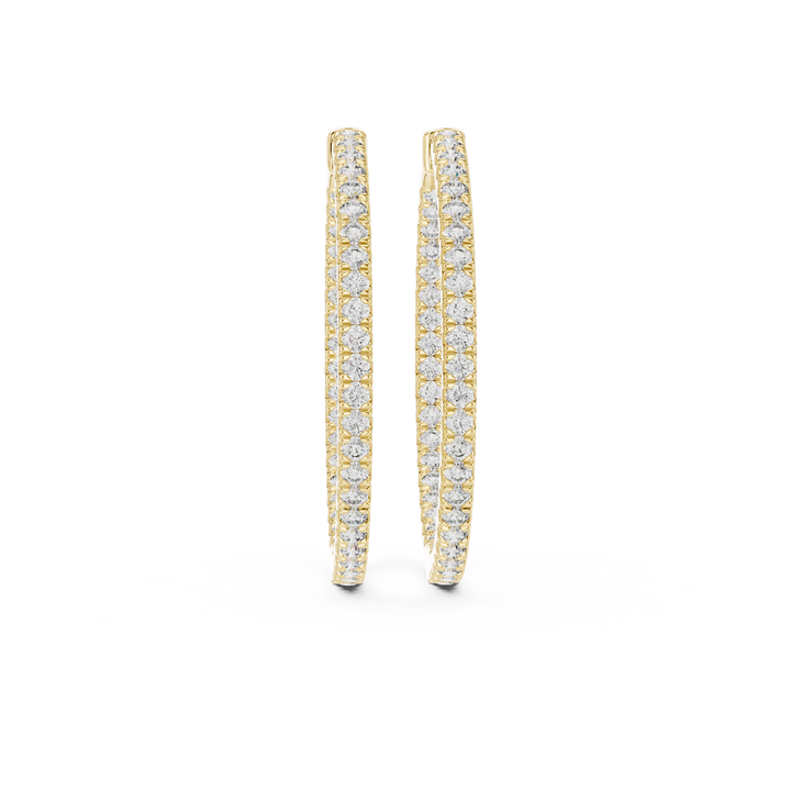 Round Brilliant Diamond Full Eternity Pavé Inside Out Hoop Earrings