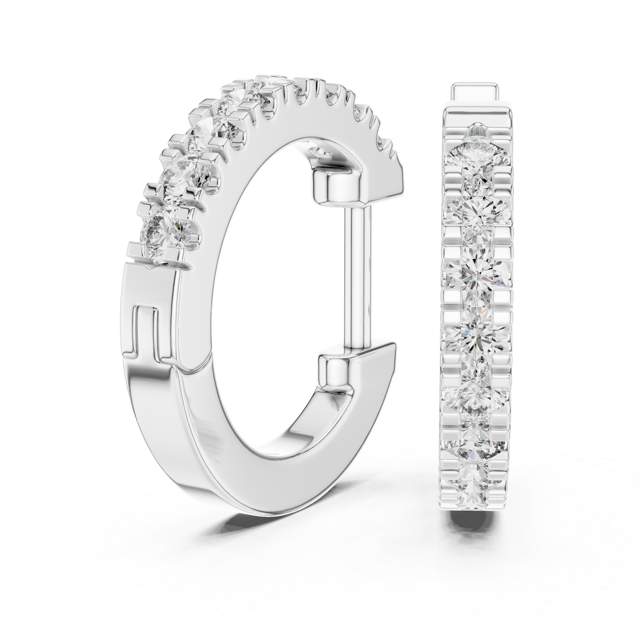 Stackable gold rings with slim polished bands.