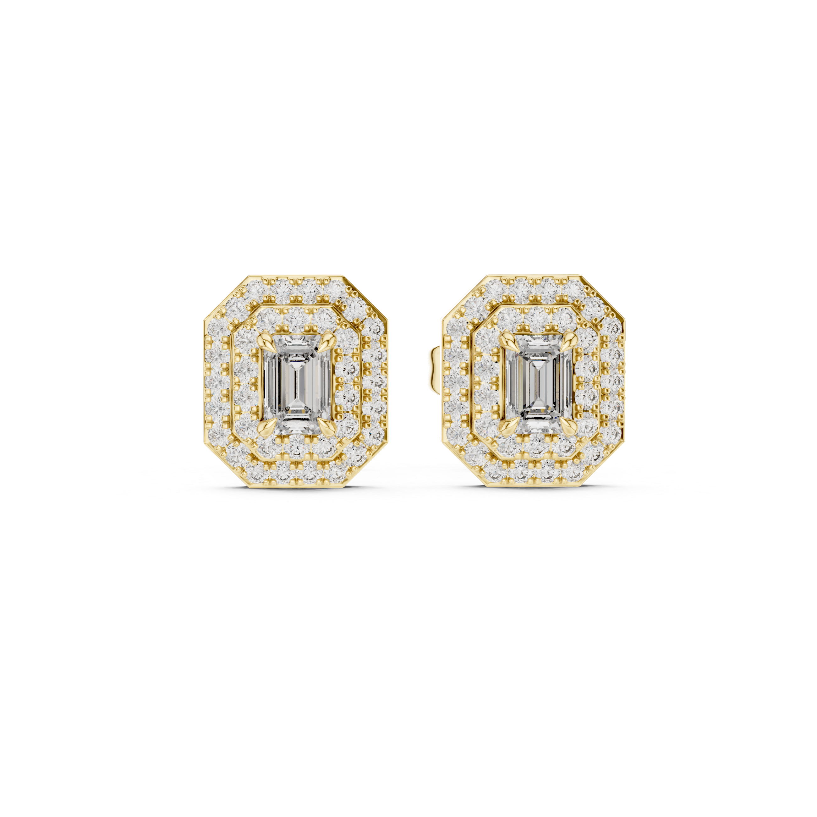 Small diamond hoop earrings with polished finish.