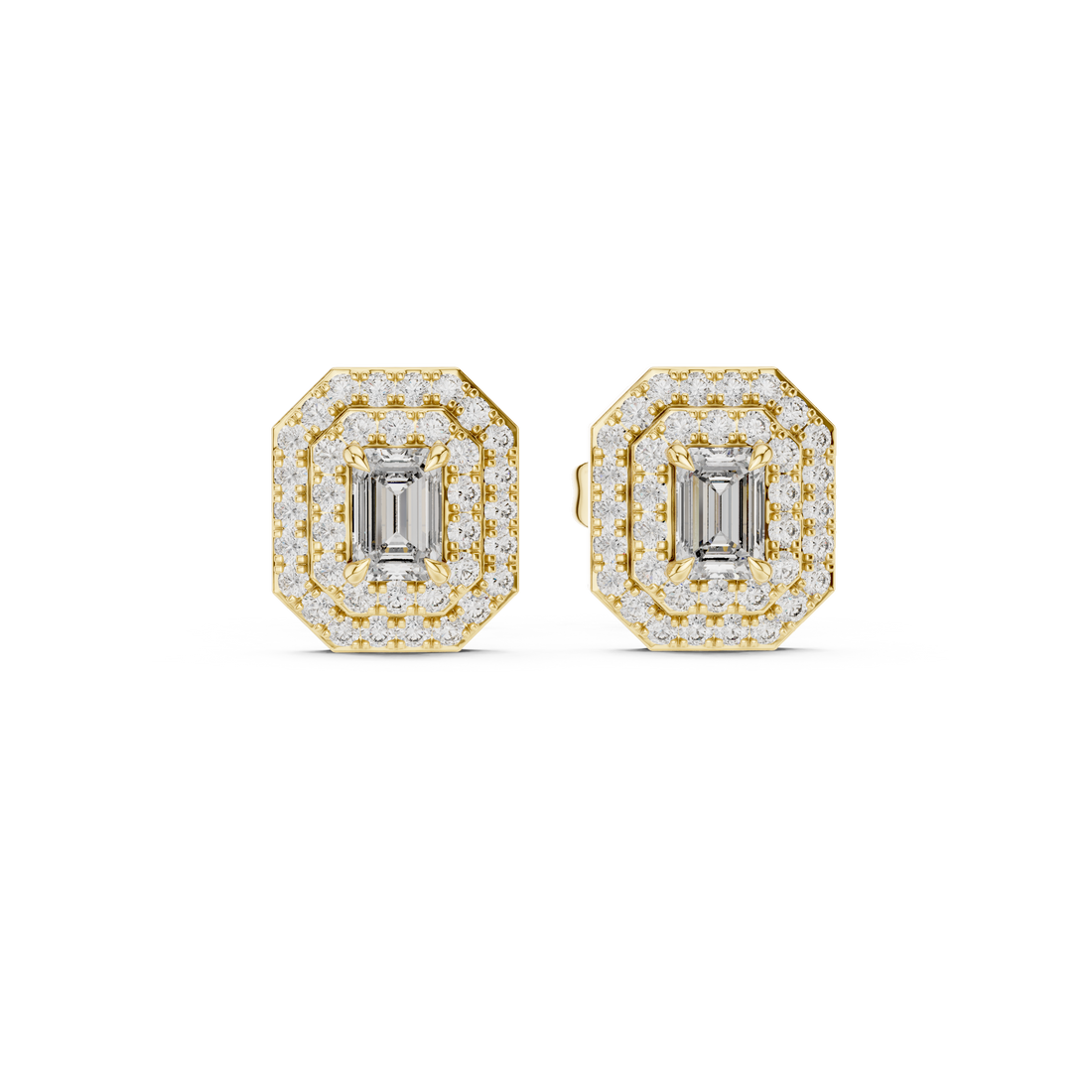 Small diamond hoop earrings with polished finish.
