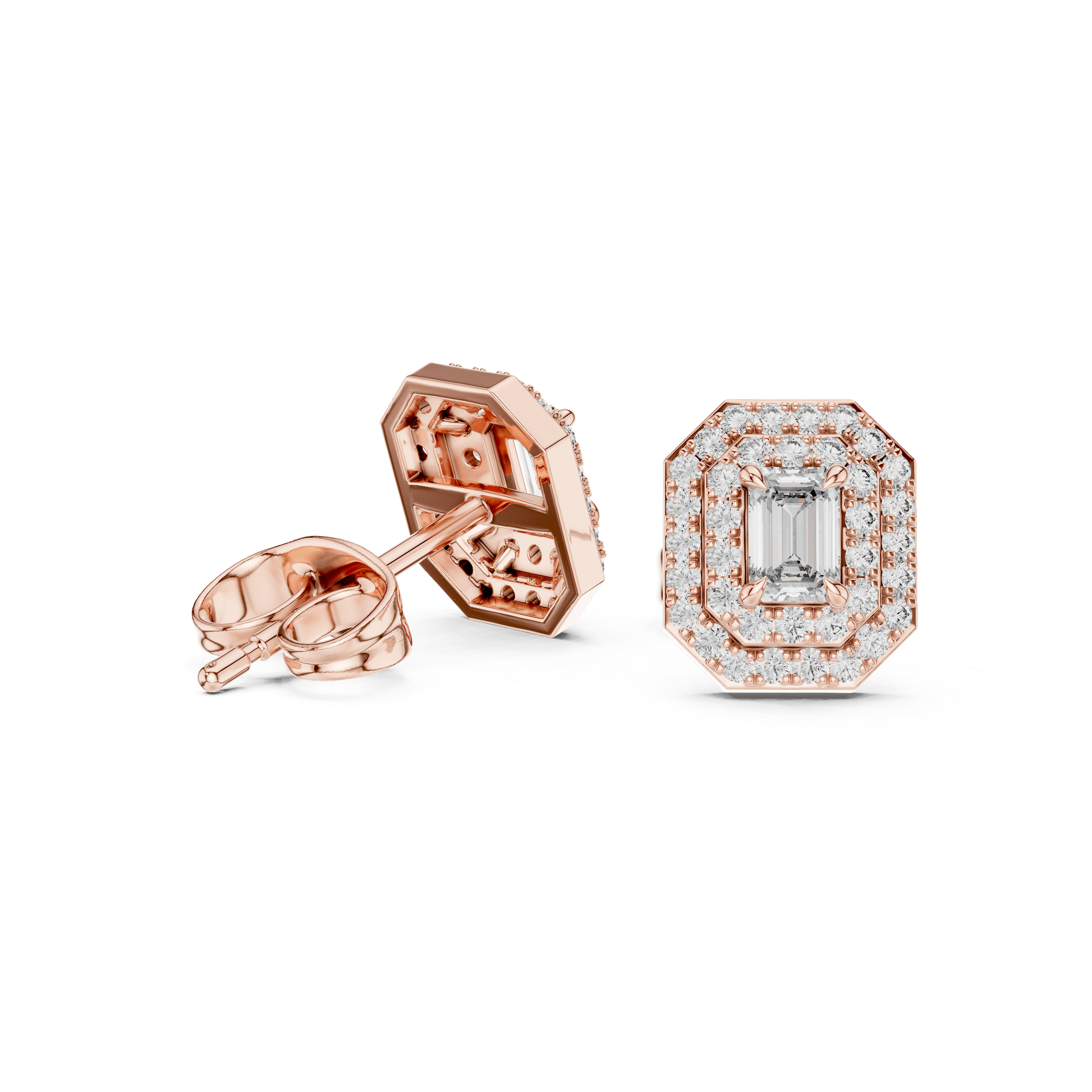 Pearl stud earrings with classic elegance.