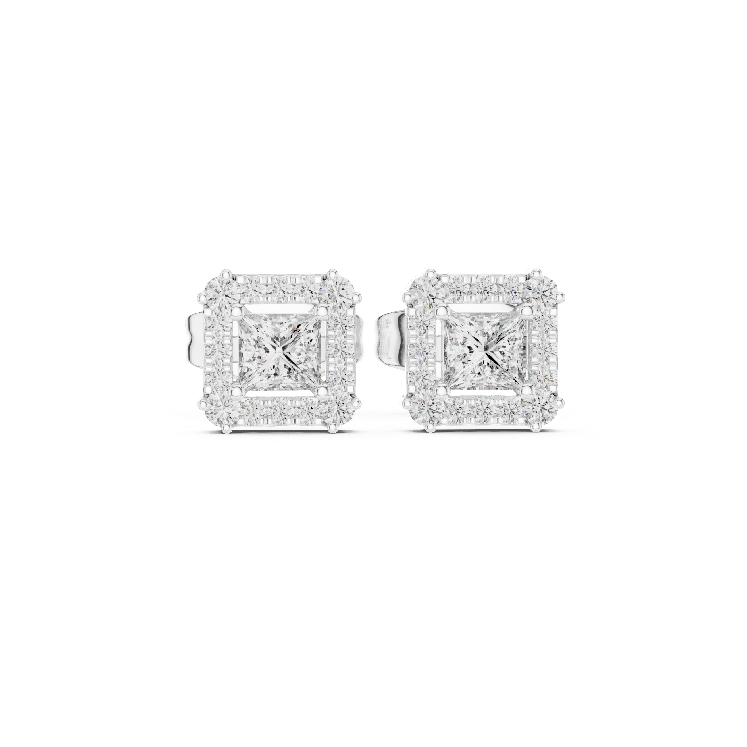 Heart-shaped stud earrings with polished gold.