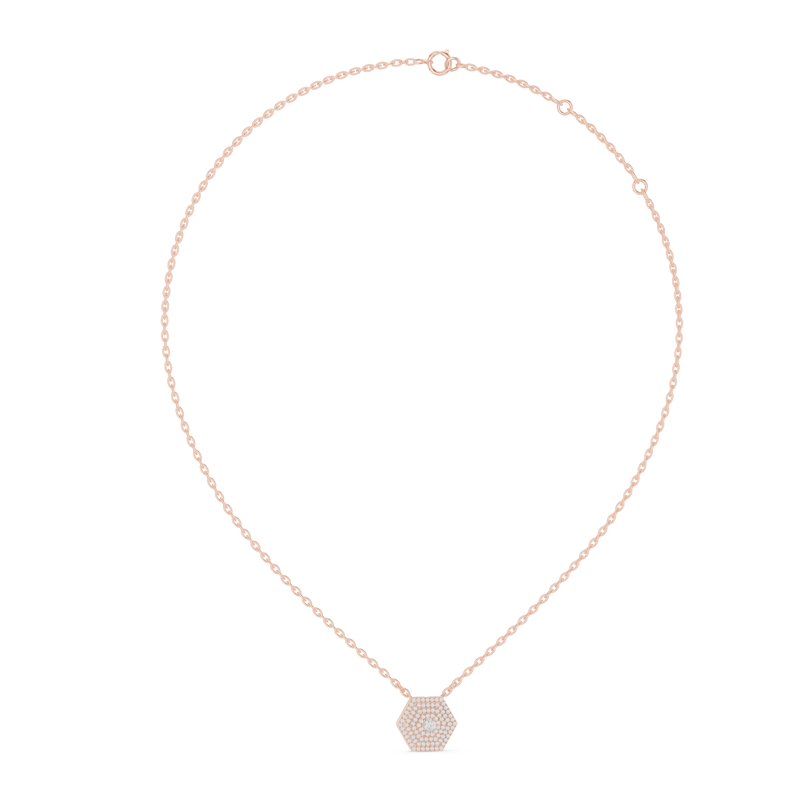 Modern diamond pendant featuring minimalist design.