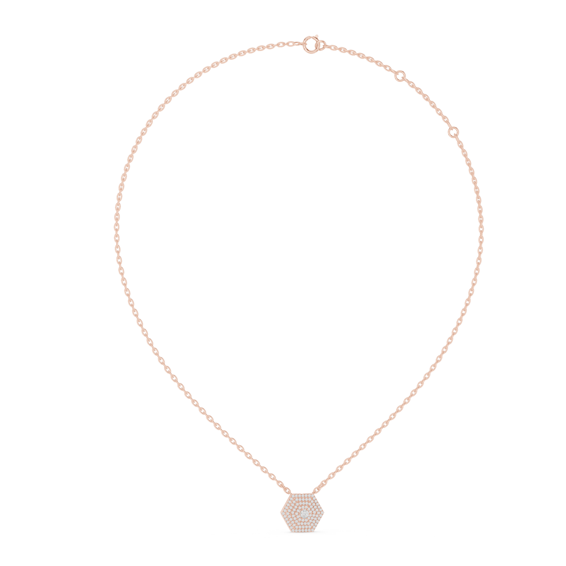 Modern diamond pendant featuring minimalist design.