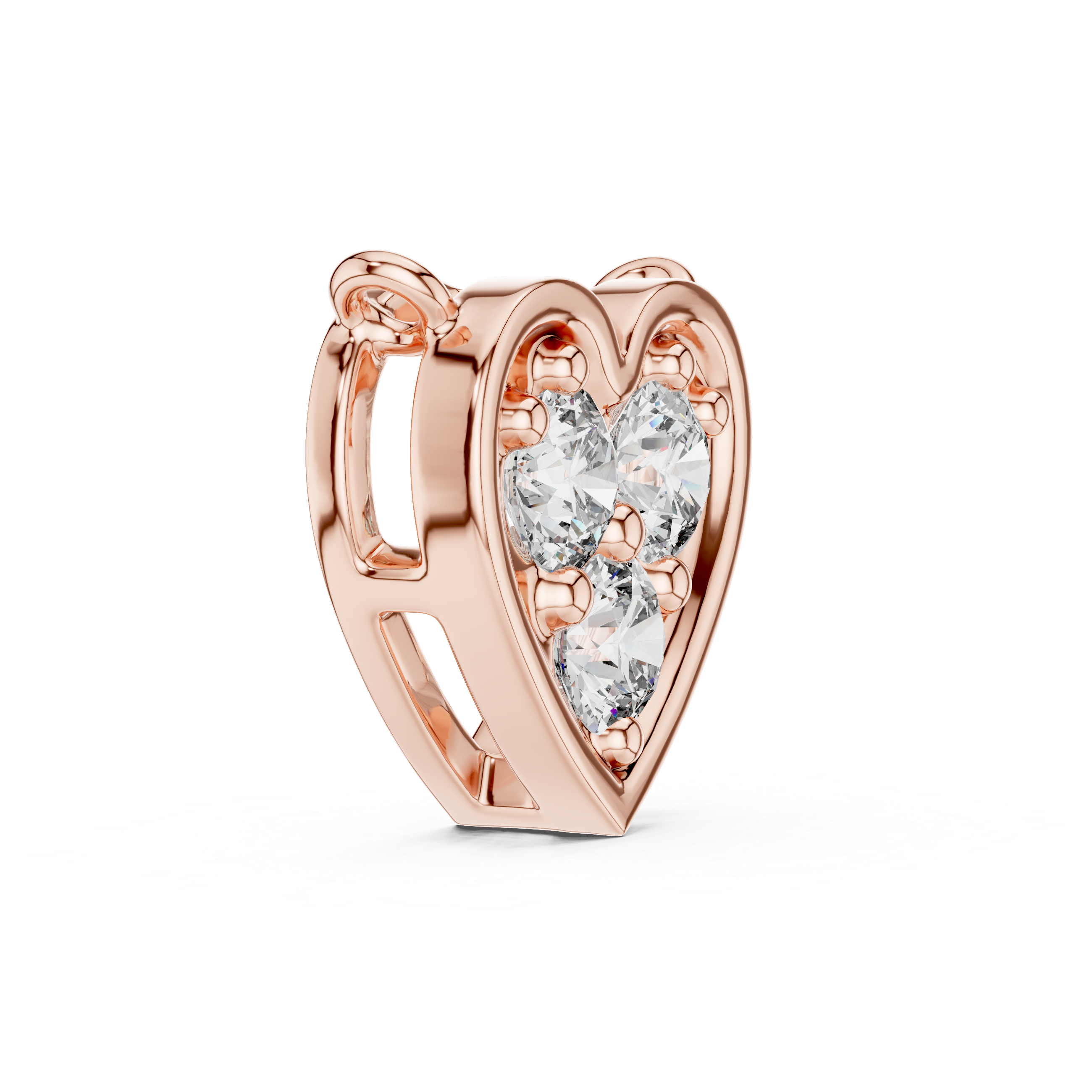 Elegant floral stud earrings crafted with petal-shaped diamond accents.