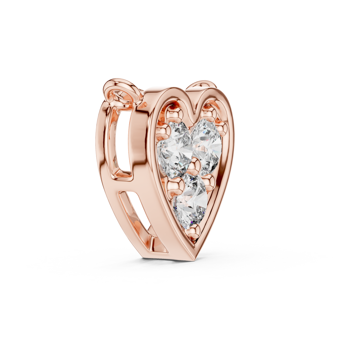 Elegant floral stud earrings crafted with petal-shaped diamond accents.