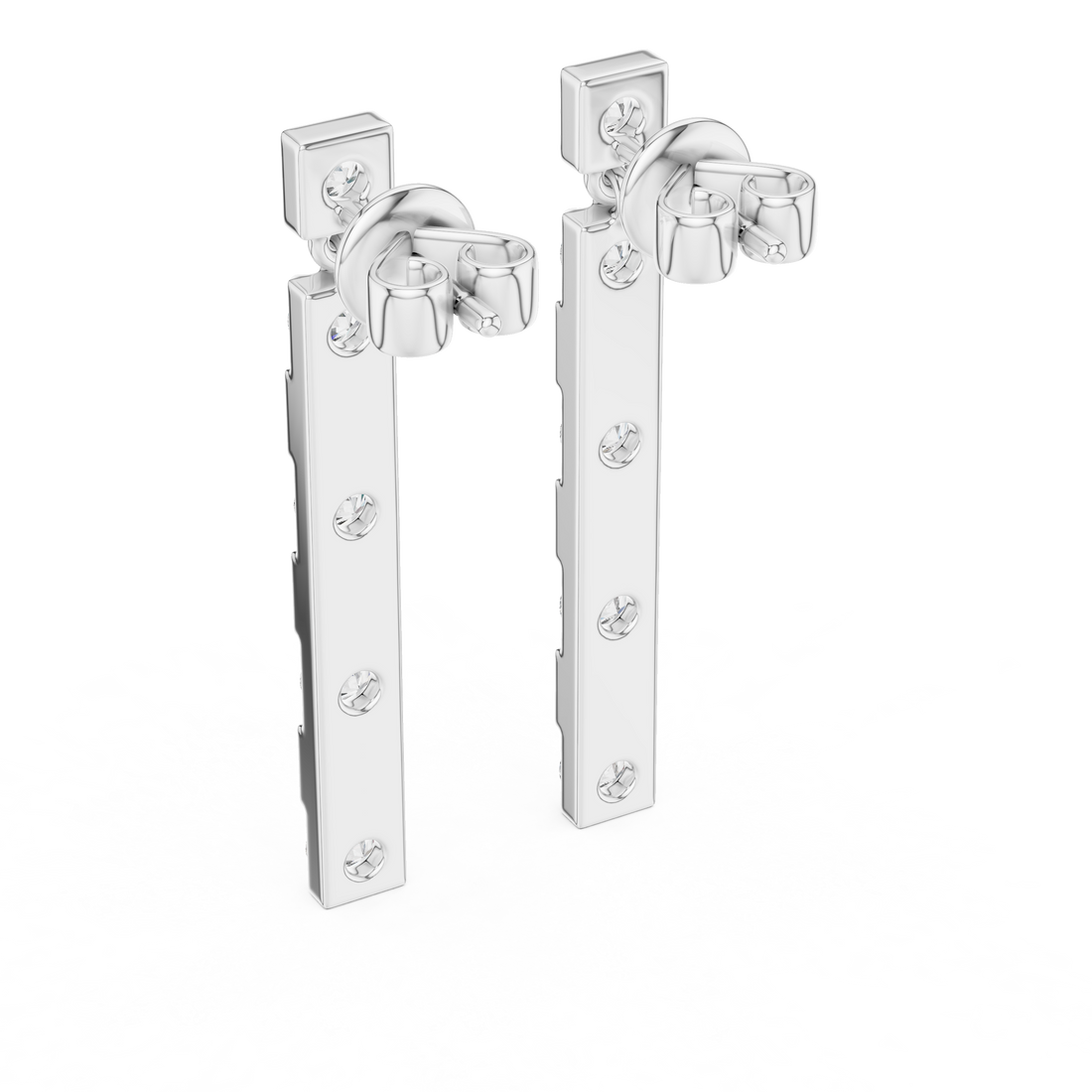 Round Brilliant Diamond Linear Drop Earrings