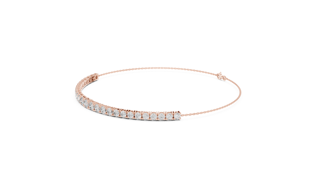 Graduated Round Cut Diamond Tennis Chain Bracelet with Classic Prong Setting