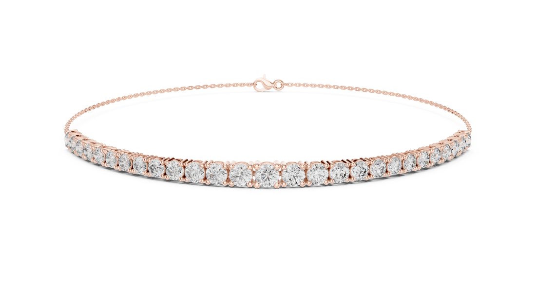 Graduated Round Cut Diamond Tennis Chain Bracelet with Classic Prong Setting