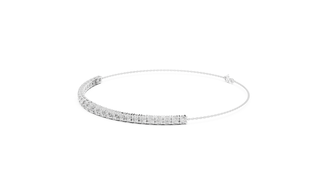 Graduated Round Cut Diamond Tennis Chain Bracelet with Classic Prong Setting