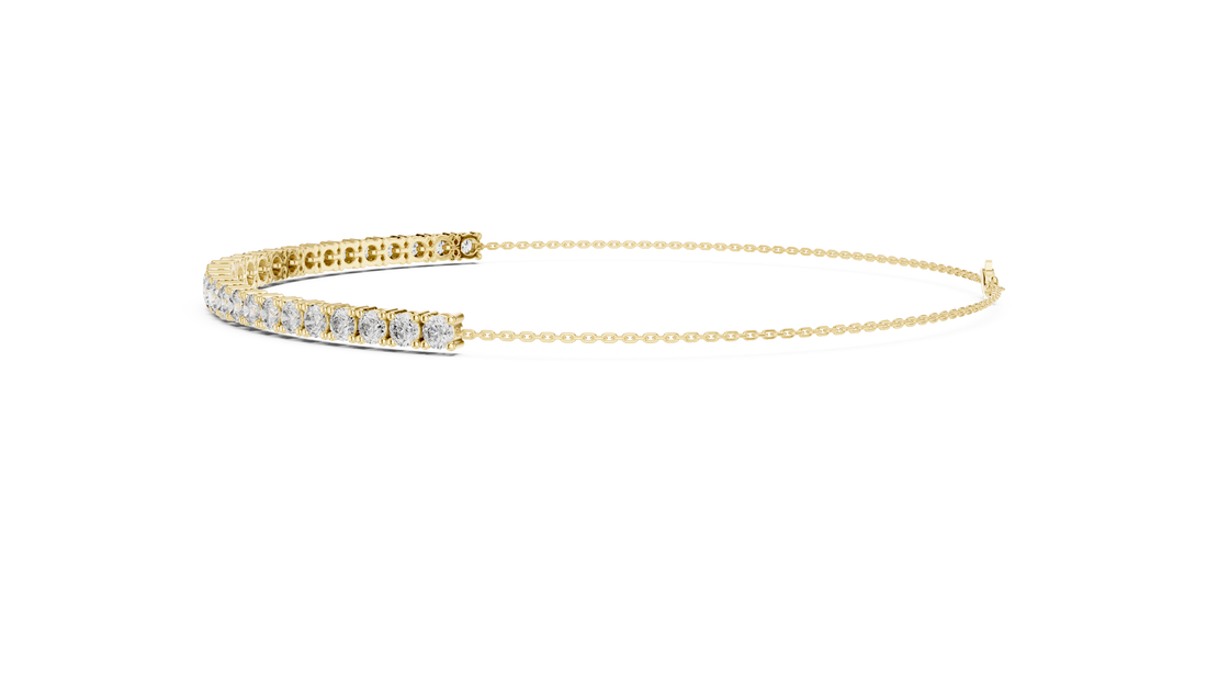 Graduated Round Cut Diamond Tennis Chain Bracelet with Classic Prong Setting