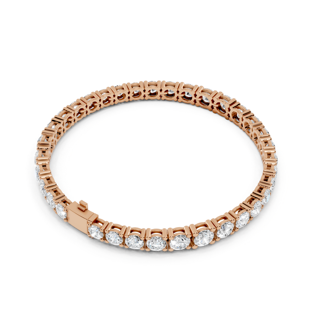 Round Brilliant Cut Diamond Tennis Bracelet with Classic Collet Settings