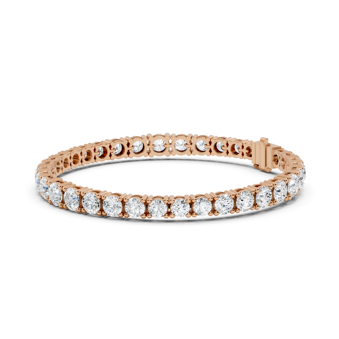 Round Brilliant Cut Diamond Tennis Bracelet with Classic Collet Settings