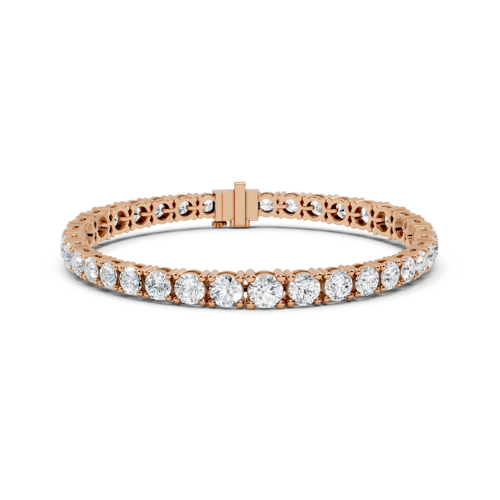 Round Brilliant Cut Diamond Tennis Bracelet with Classic Collet Settings