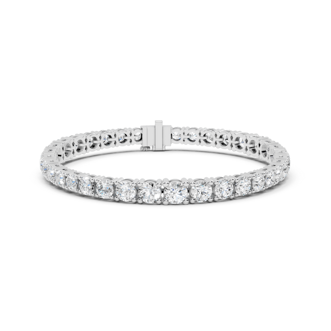 Round Brilliant Cut Diamond Tennis Bracelet with Classic Collet Settings
