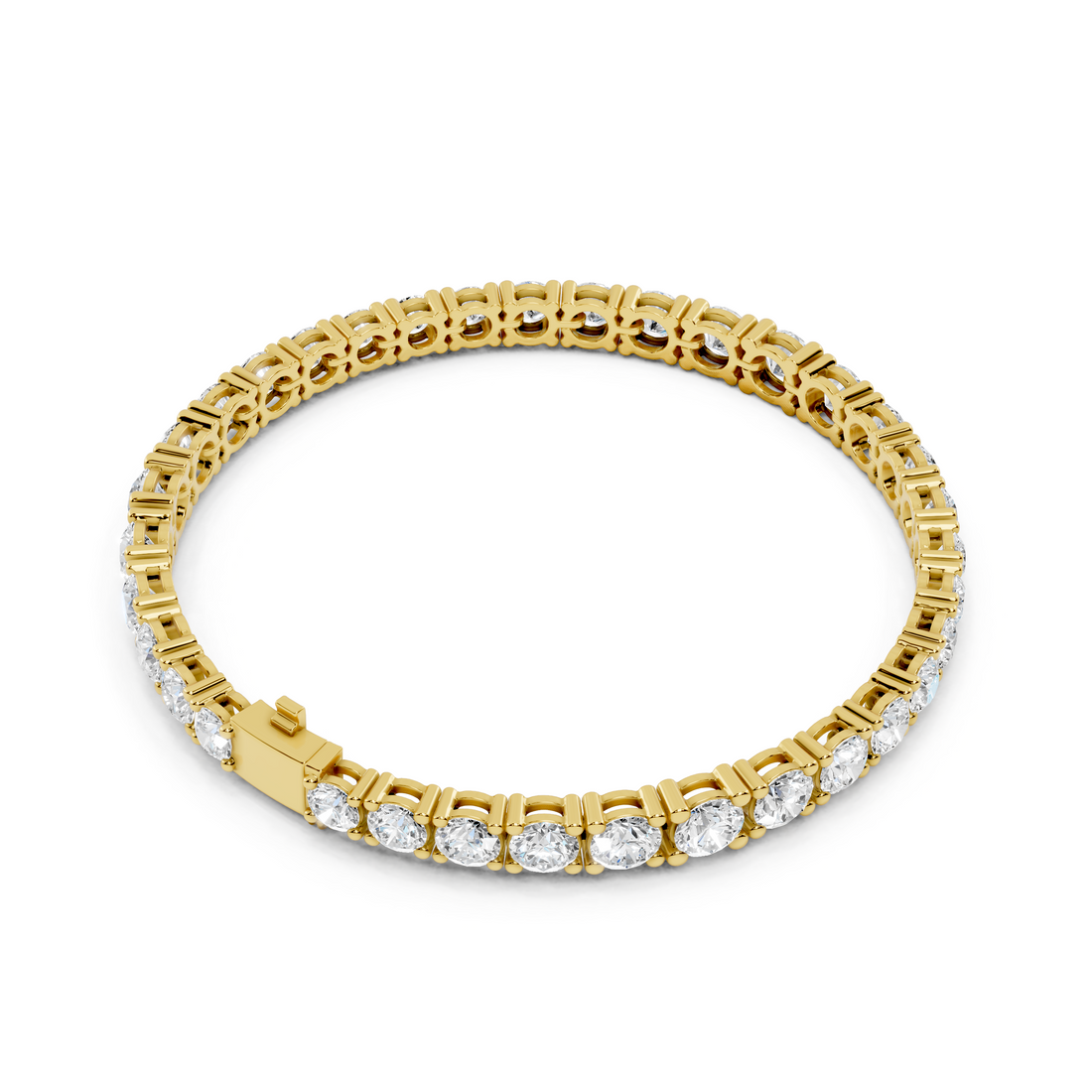 Round Brilliant Cut Diamond Tennis Bracelet with Classic Collet Settings
