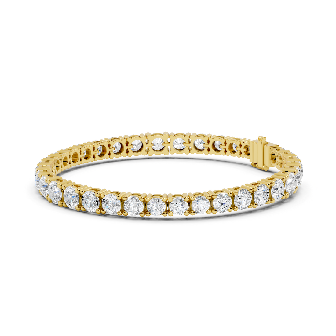 Round Brilliant Cut Diamond Tennis Bracelet with Classic Collet Settings
