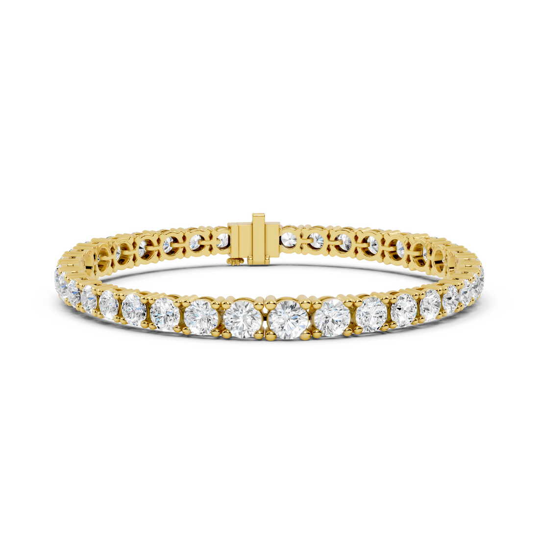 Round Brilliant Cut Diamond Tennis Bracelet with Classic Collet Settings