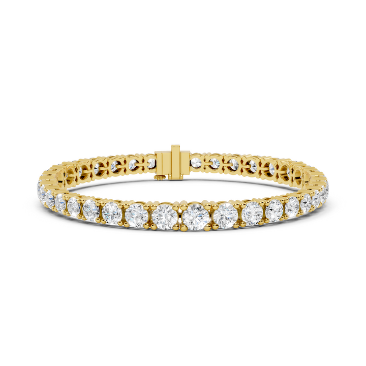 Round Brilliant Cut Diamond Tennis Bracelet with Classic Collet Settings