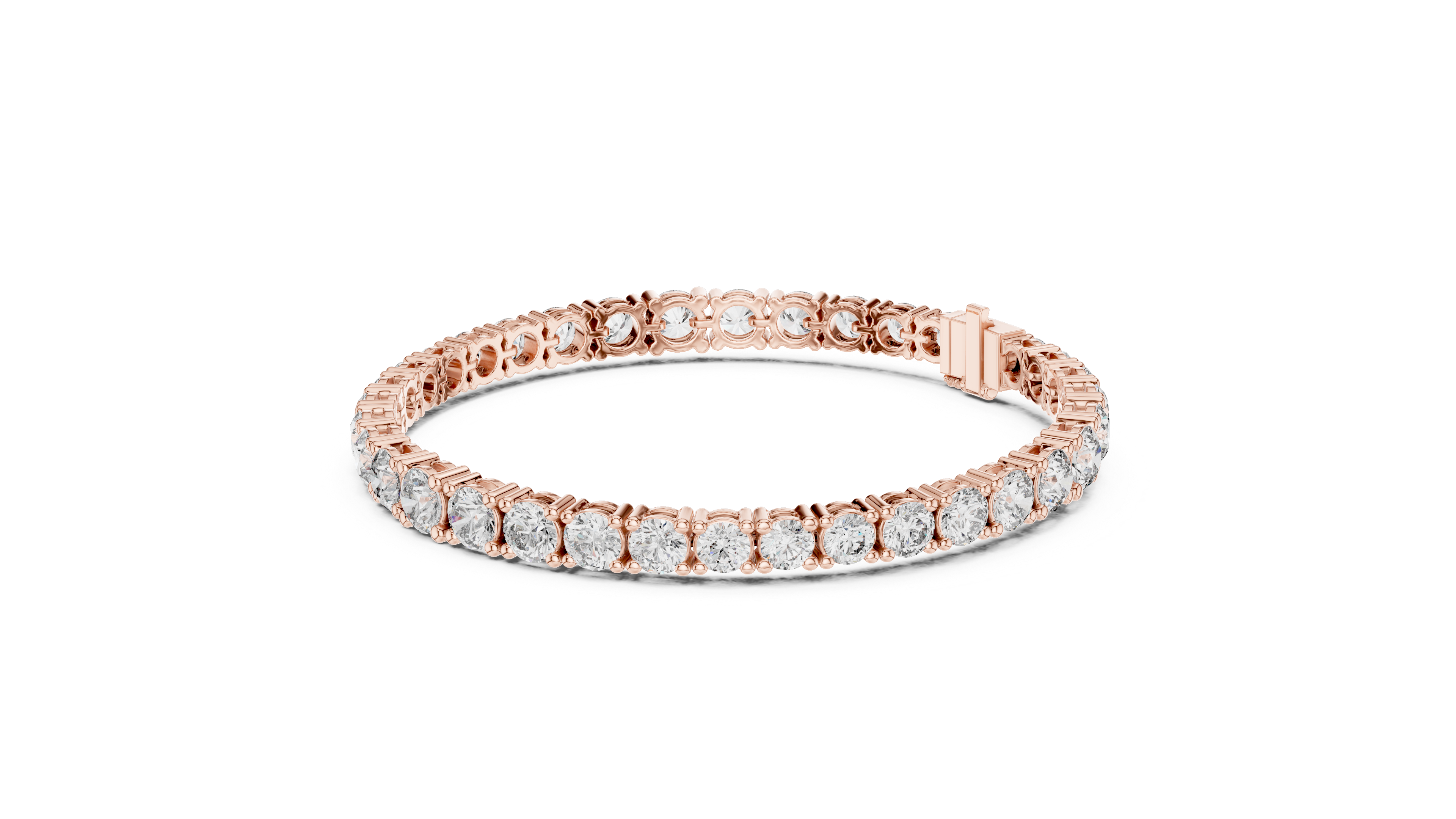 Graduated Round Cut Diamond Tennis Link Bracelet with Elegant Continuous Sparkle